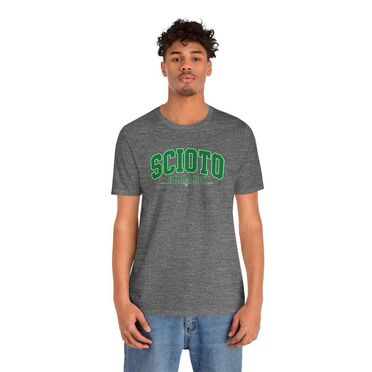 Adult Unisex Dublin Scioto Choirs Varsity Block Letter Graphic Short Sleeve Soft Tee