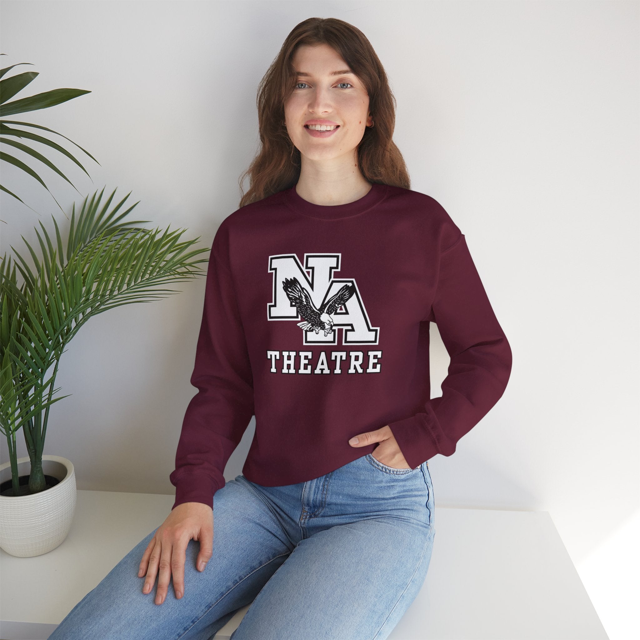 Adult Unisex White/Black Classic NA Theatre Logo Graphic Sweatshirt