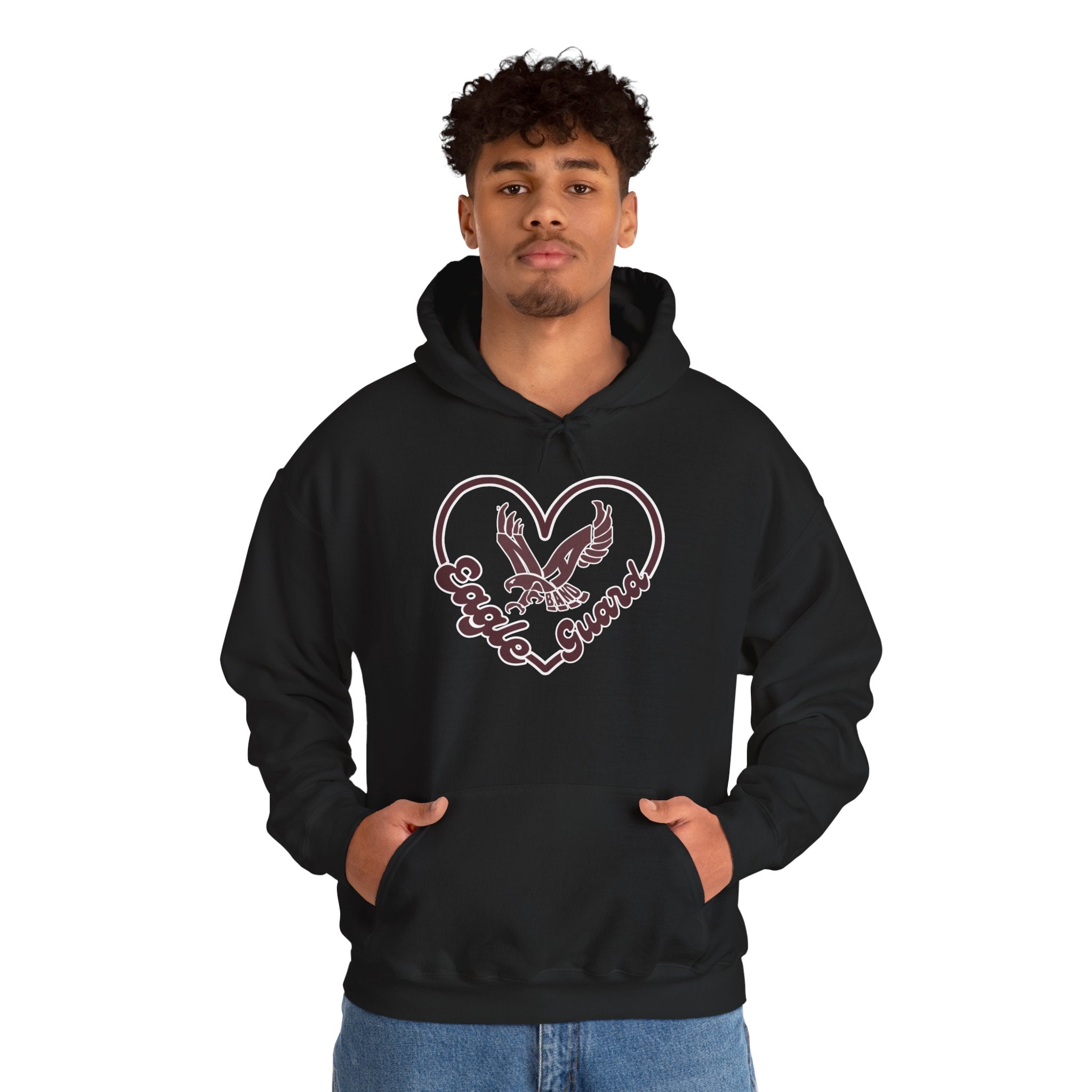 Adult Unisex Eagle Guard Heart Graphic Hoodie