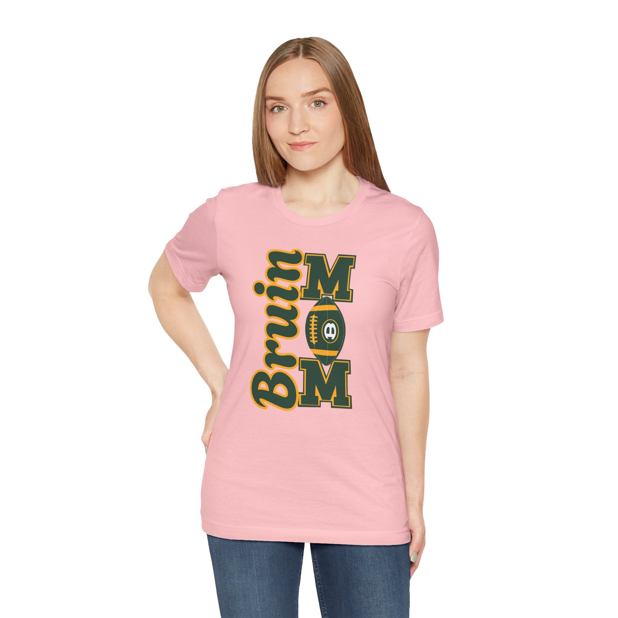 Adult Unisex Bruin Football Mom Graphic Short Sleeve Soft Tee