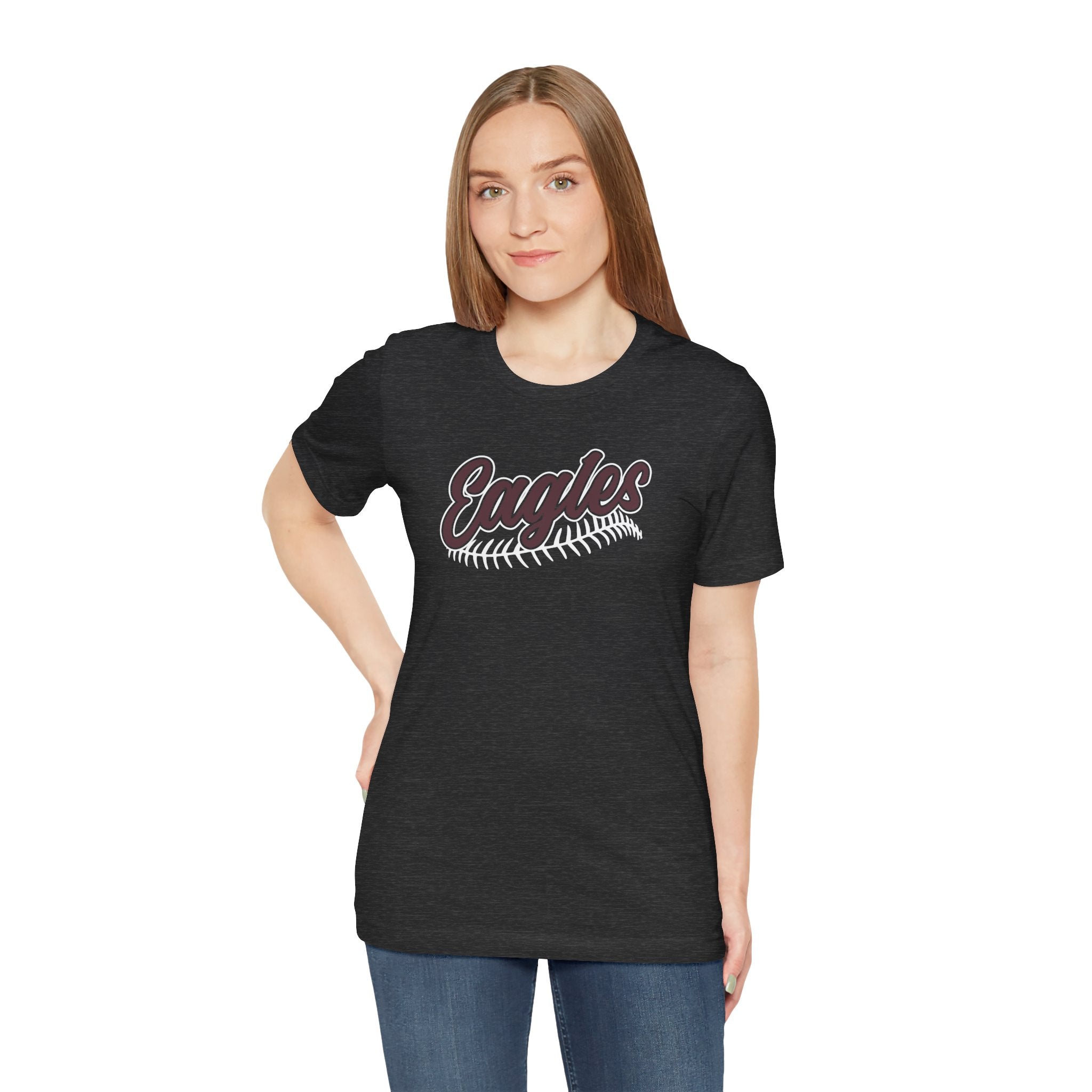 Adult Unisex New Albany Script Stitch Eagles Graphic Short Sleeve Soft Tee
