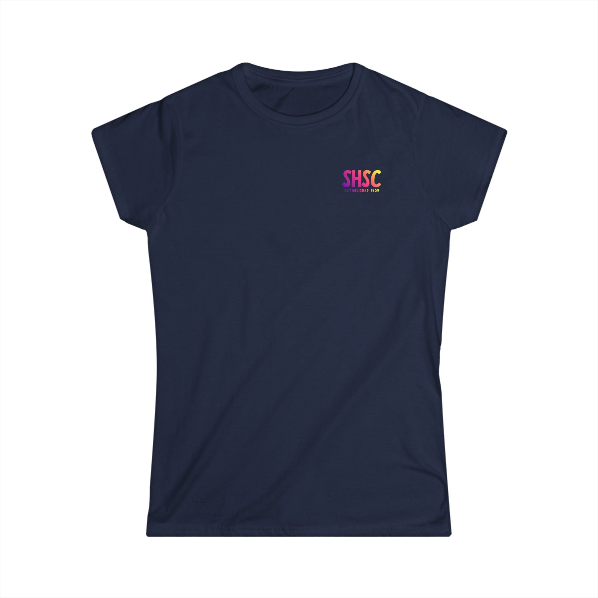 Women's South Hills Swim Club SHSC Ombre Graphic Short Sleeve Gildan Softstyle Tee