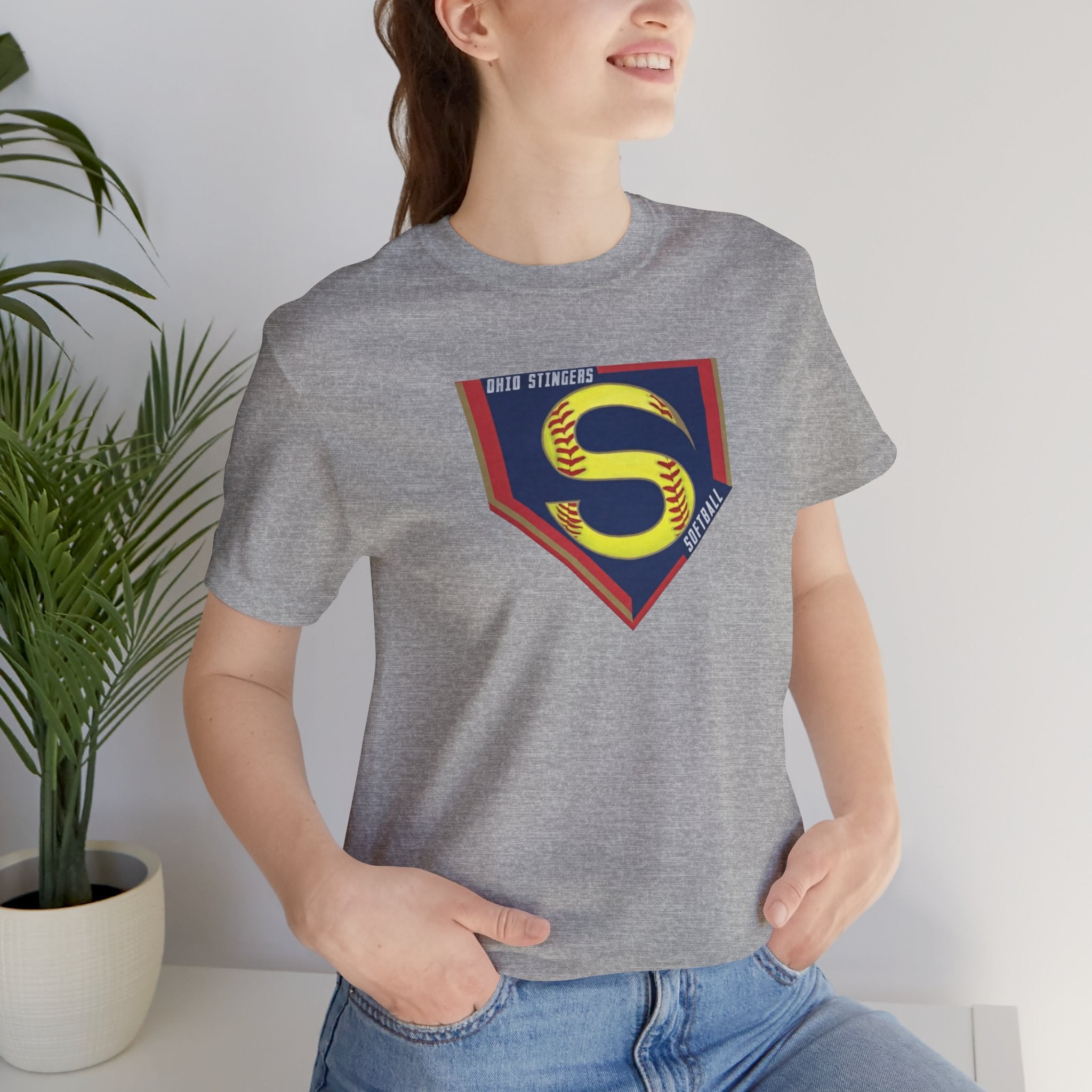 Adult Unisex Stingers Softball Logo Graphic Short Sleeve Bella + Canvas Soft Tee