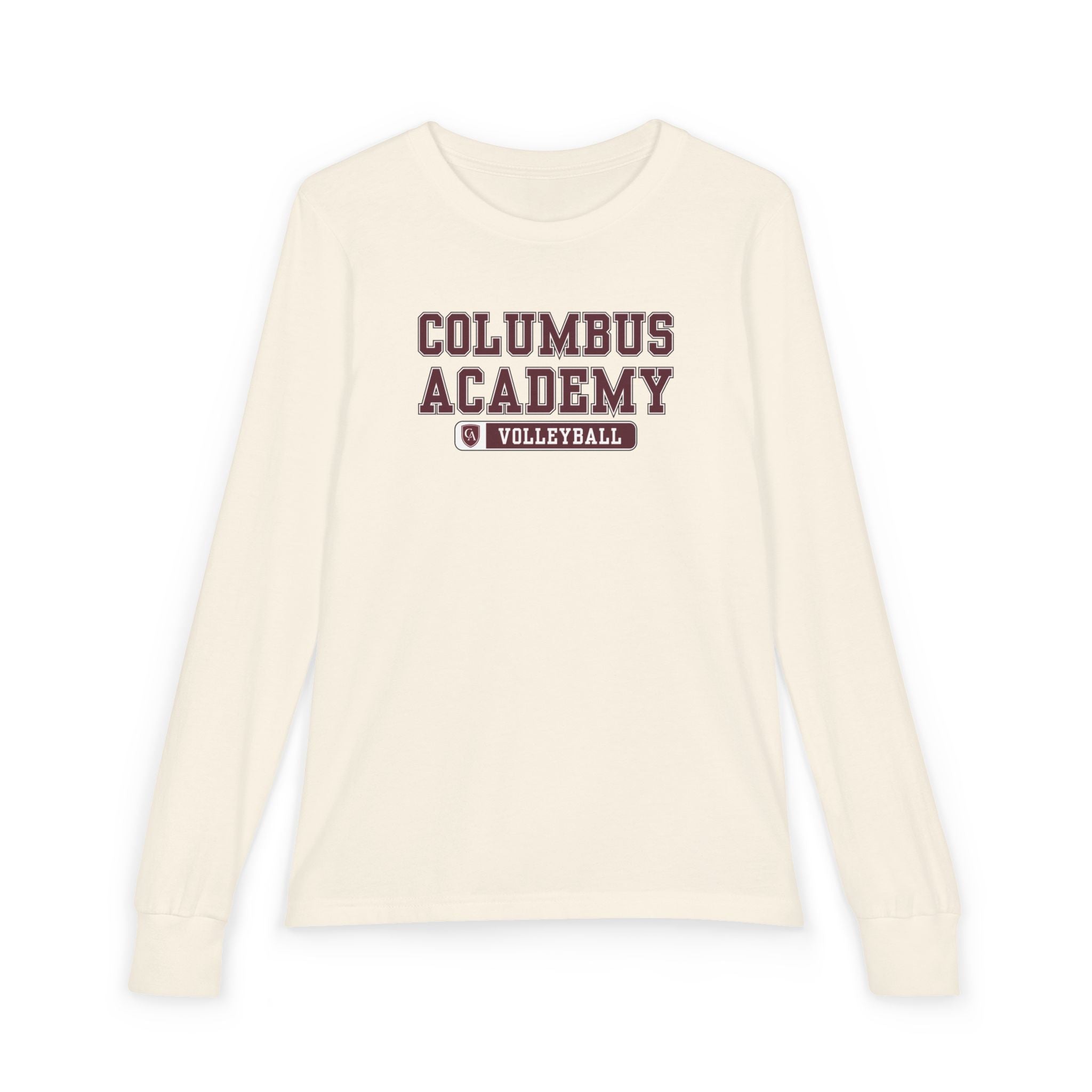 Youth Columbus Academy Volleyball Graphic Bella + Canvas Long Sleeve Soft Tee