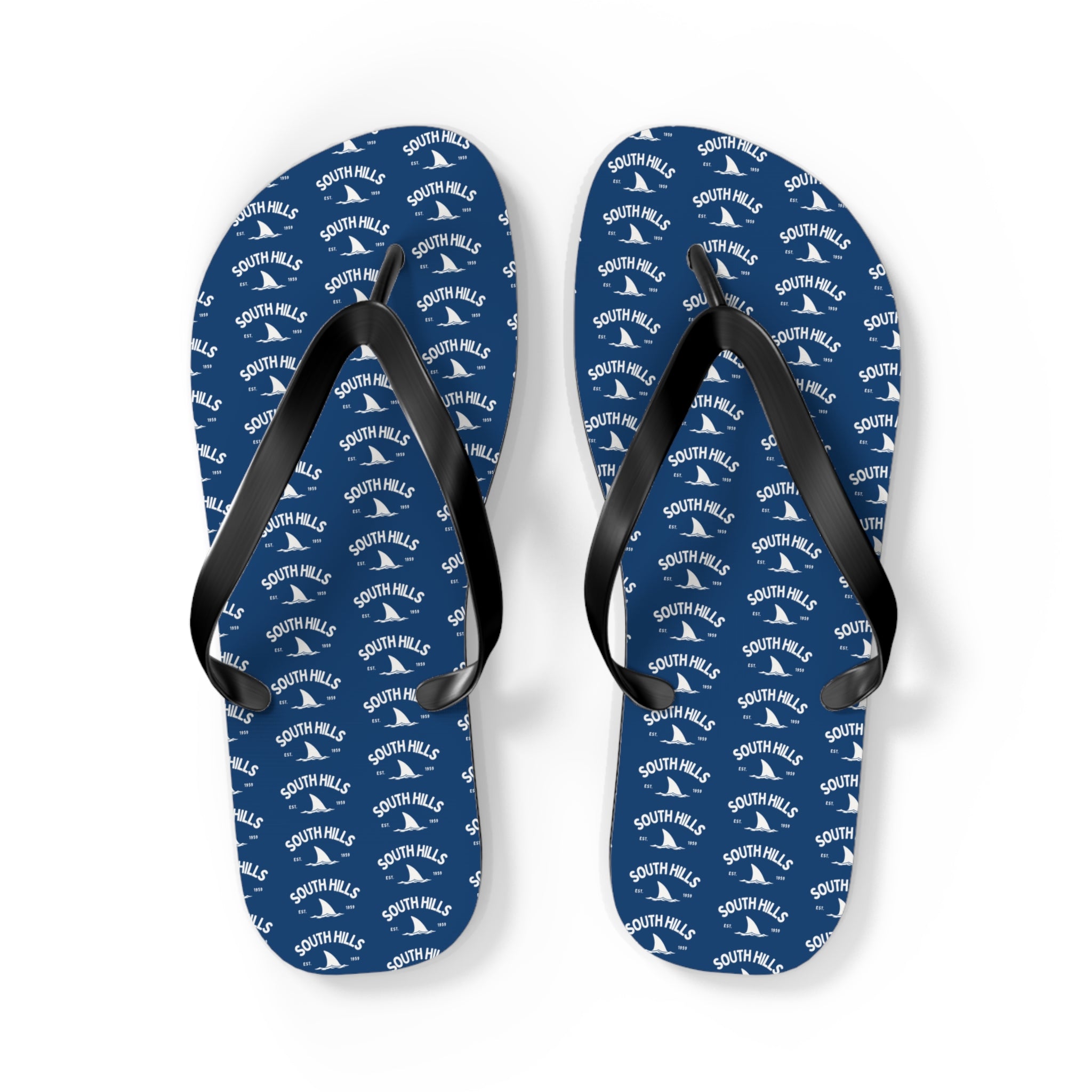 South Hills Swim Club Heritage Graphic Logo Print Flip Flops