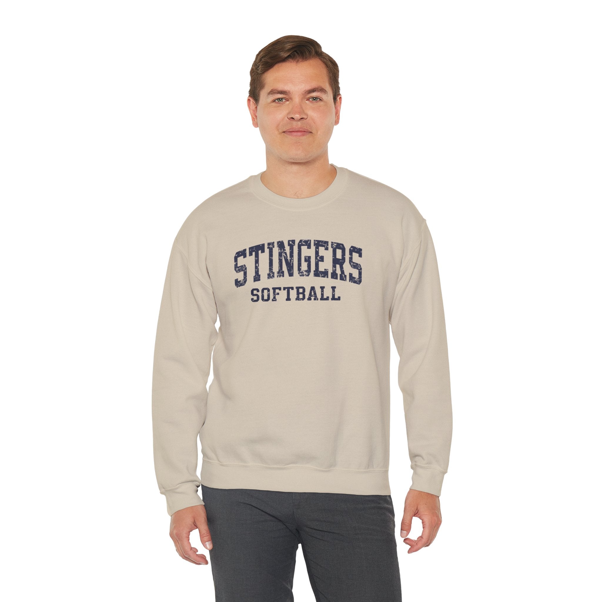 Adult Unisex Stingers Softball Vintage Distressed Graphic Sweatshirt