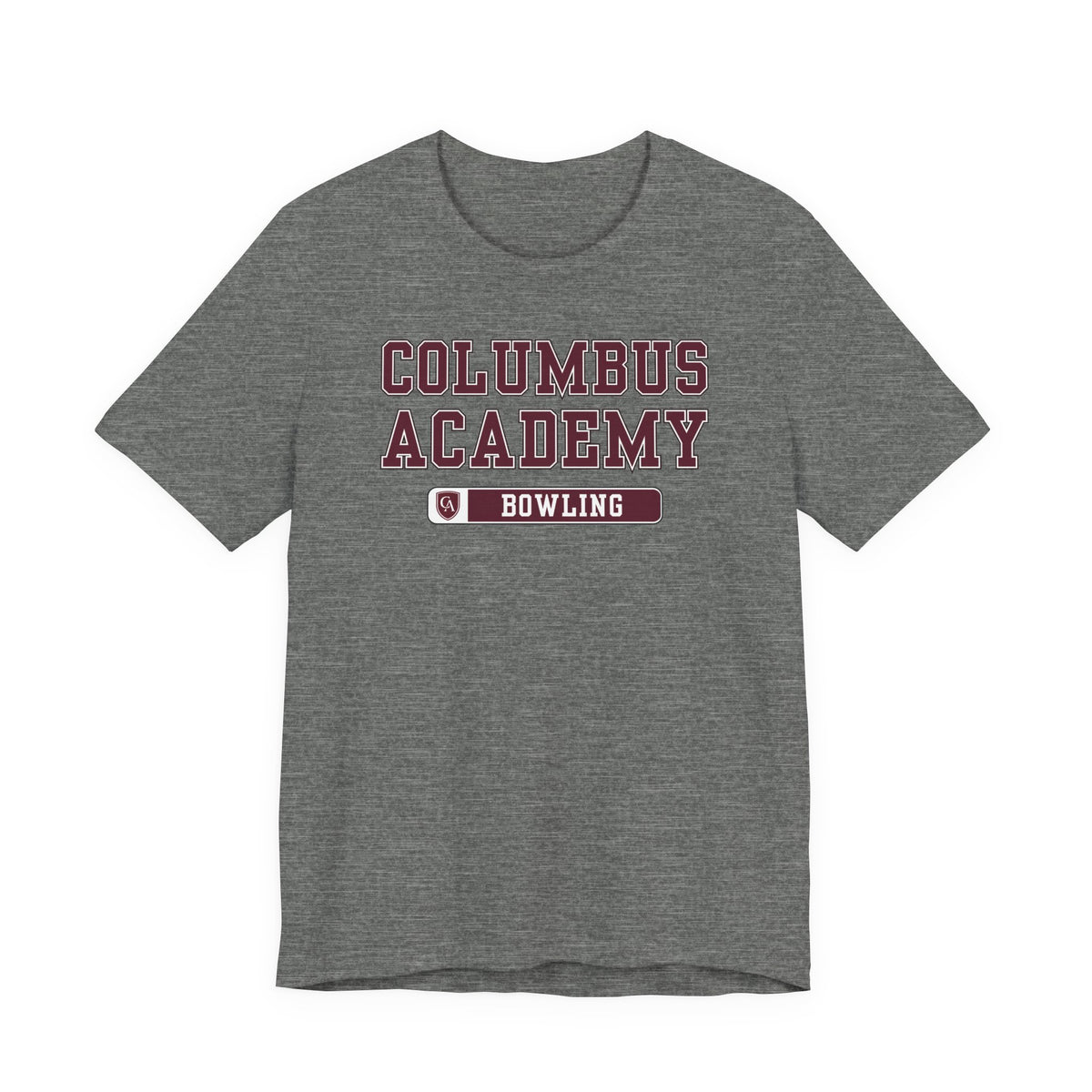 Adult Unisex Columbus Academy Bowling Graphic Short Sleeve Bella + Canvas Soft Tee