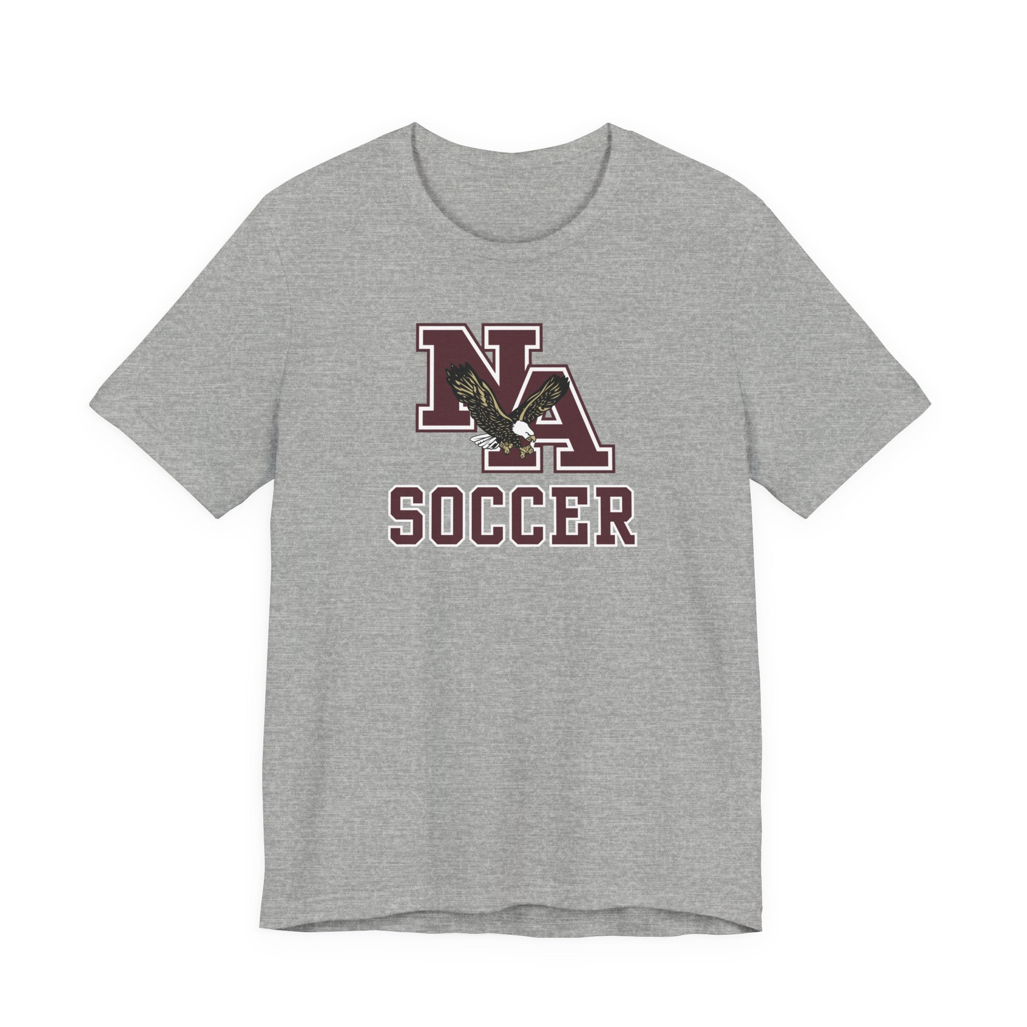 Adult Unisex New Albany Classic Maroon Soccer Logo Graphic Short Sleeve Bella + Canvas Soft Tee