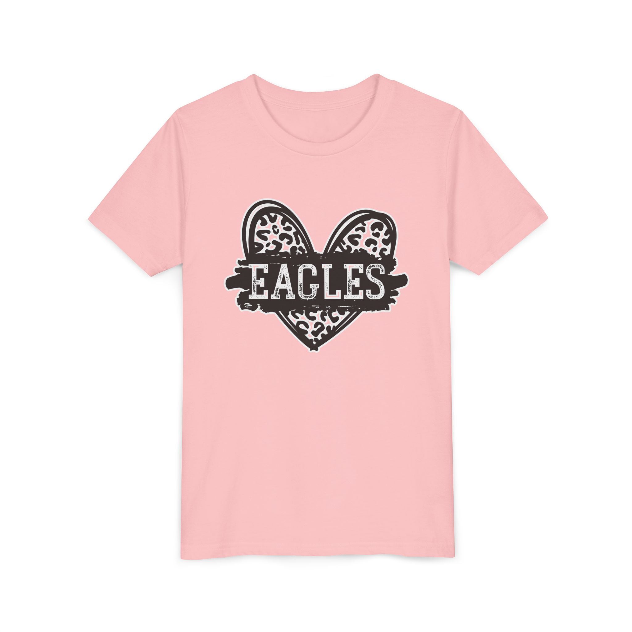 Youth Eagles Animal Print Heart Graphic Short Sleeve Soft Tee