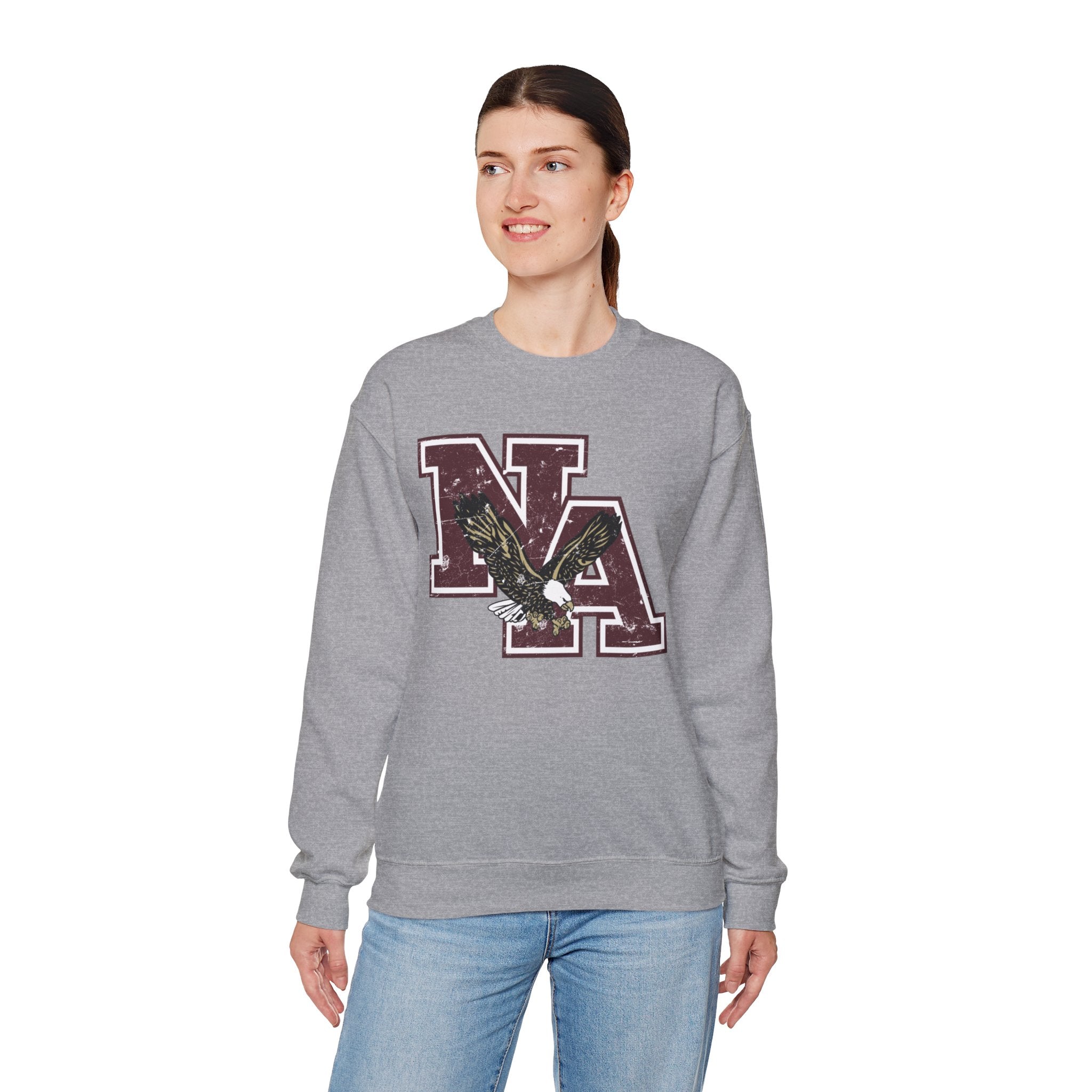 Adult Unisex Maroon Vintage Distressed Logo Graphic Sweatshirt