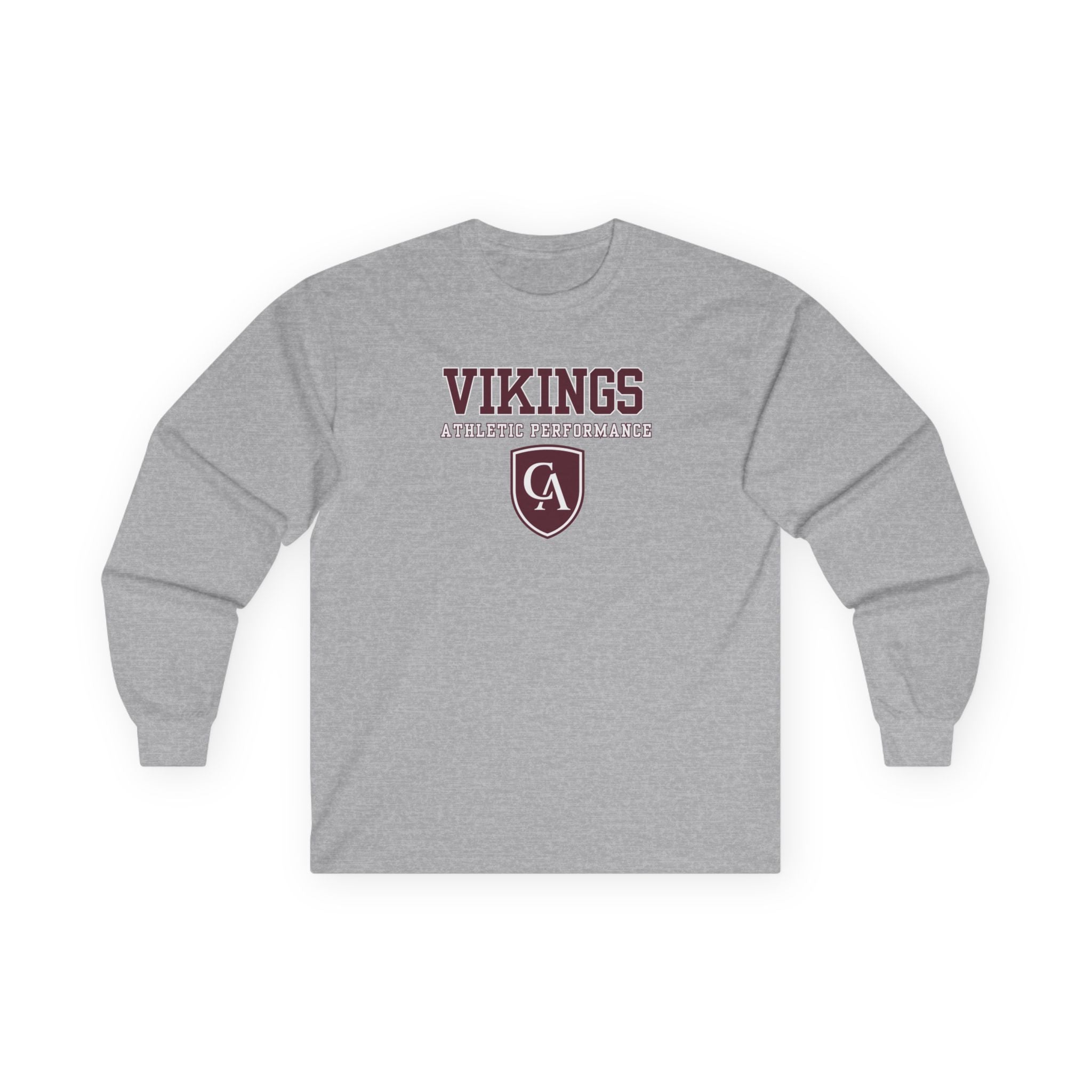 Adult Unisex Columbus Academy Vikings Athletic Performance Graphic Gildan Long Sleeve Tee