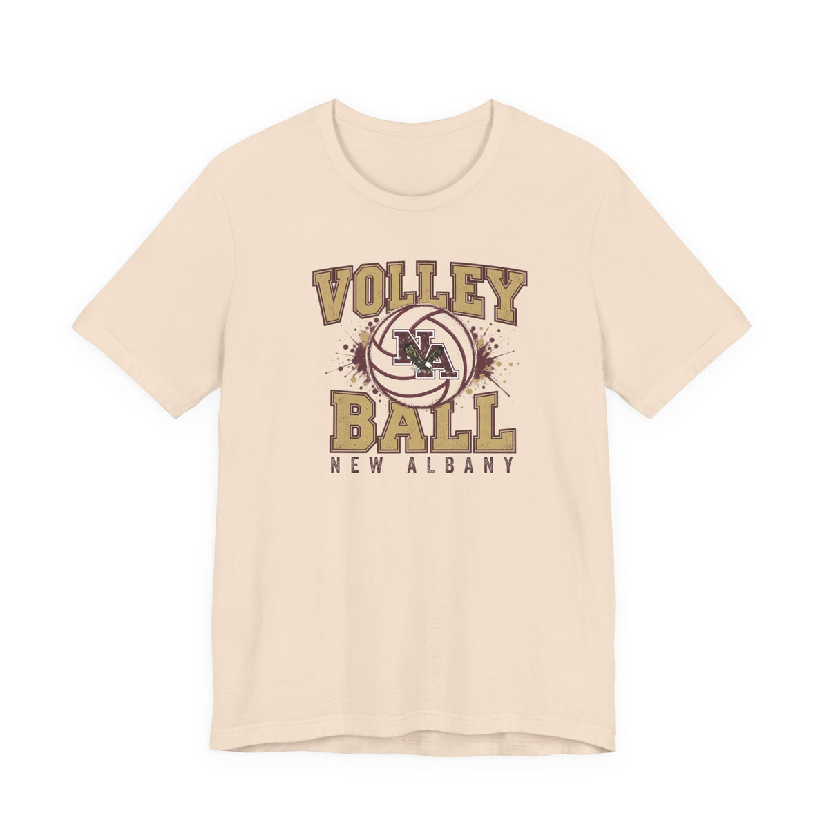 Adult Unisex New Albany Eagles Power Volleyball Graphic Short Sleeve Soft Tee