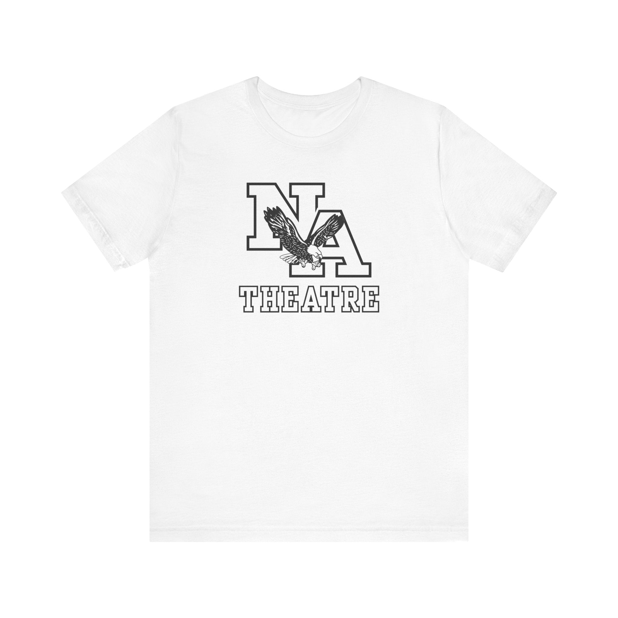 Adult Unisex White/Black Classic NA Theatre Logo Graphic Short Sleeve Soft Tee