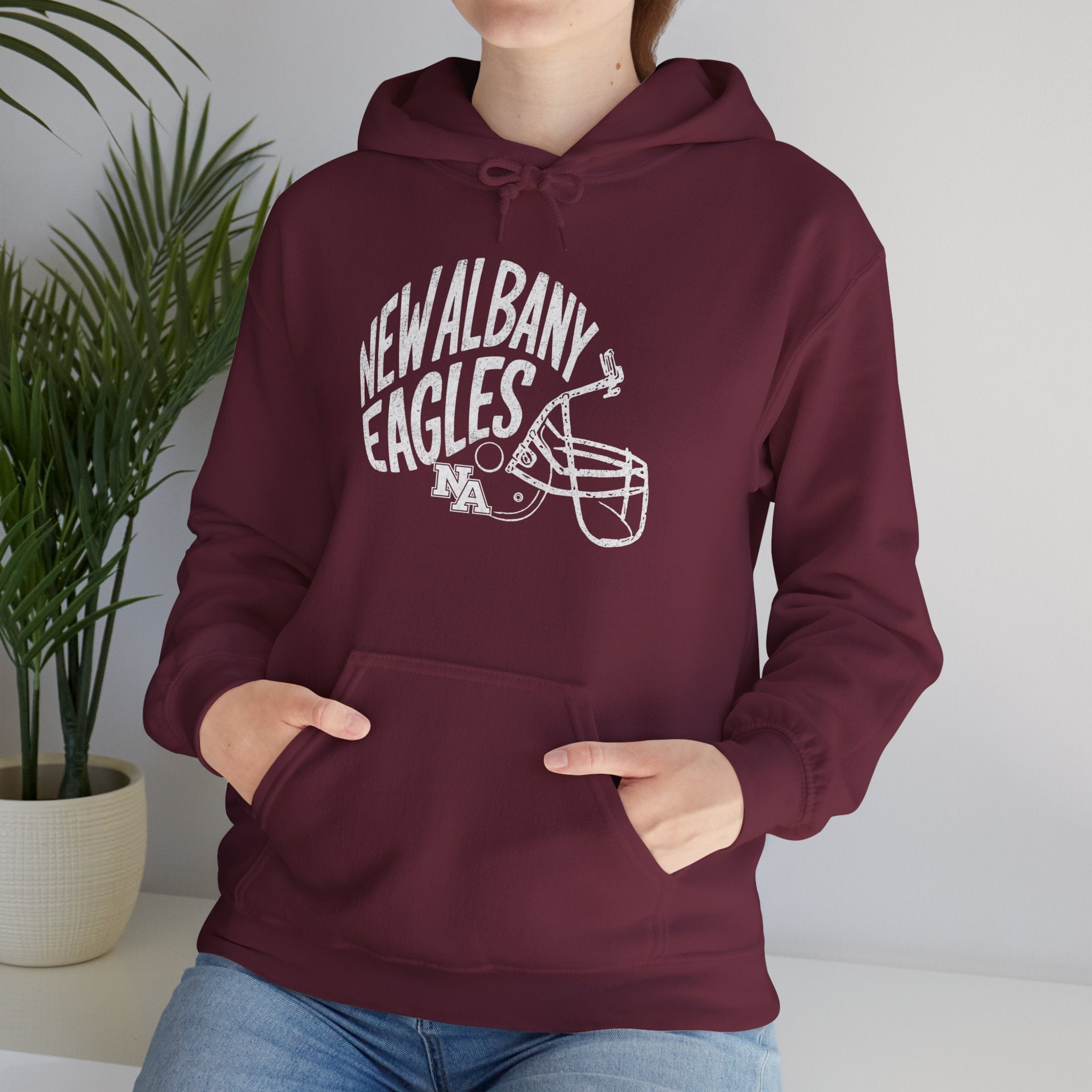 Adult Unisex New Albany Vintage Vibes Football Helmet Graphic Hoodie