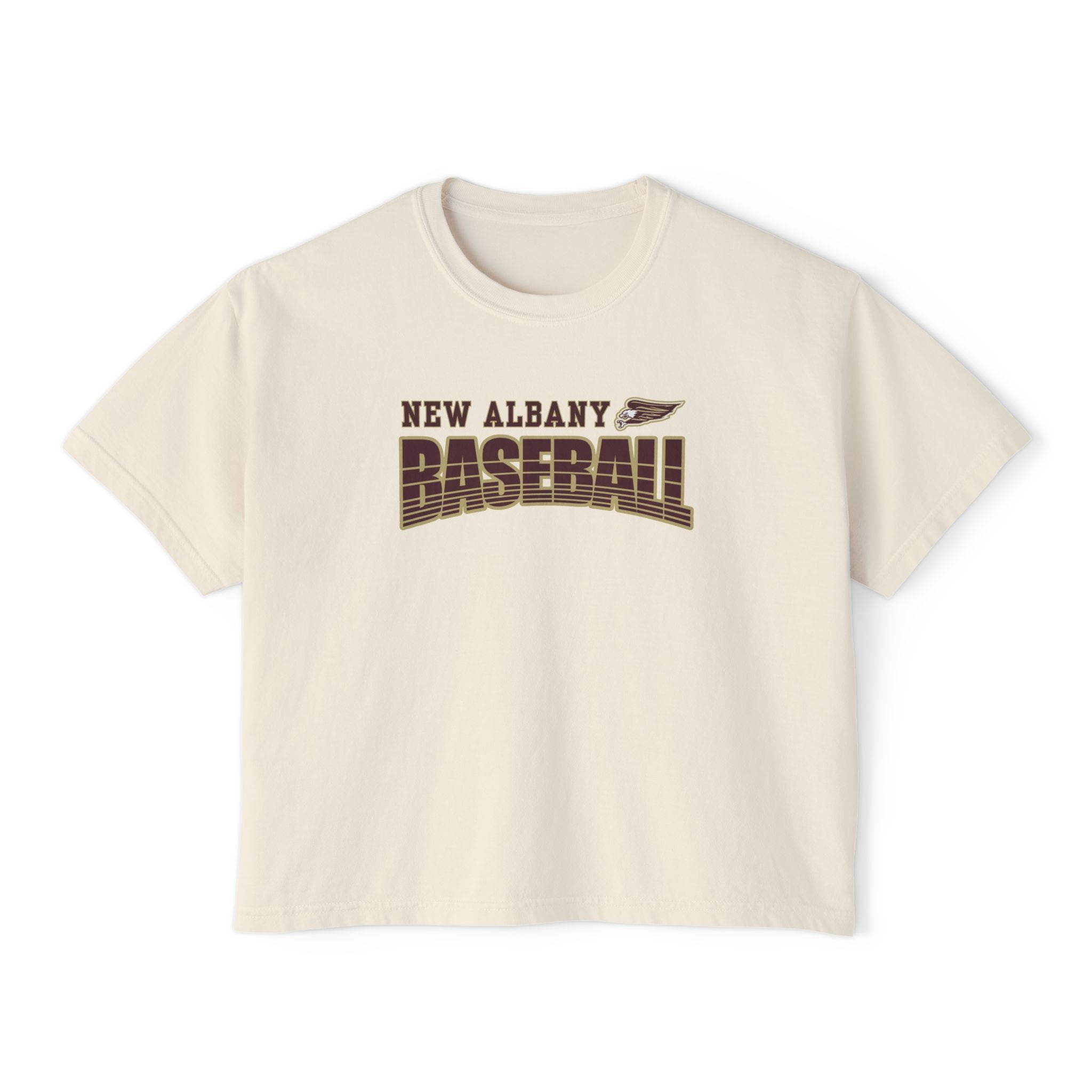 Women's Eagles Line Drive Baseball Boxy Crop Short Sleeve Tee