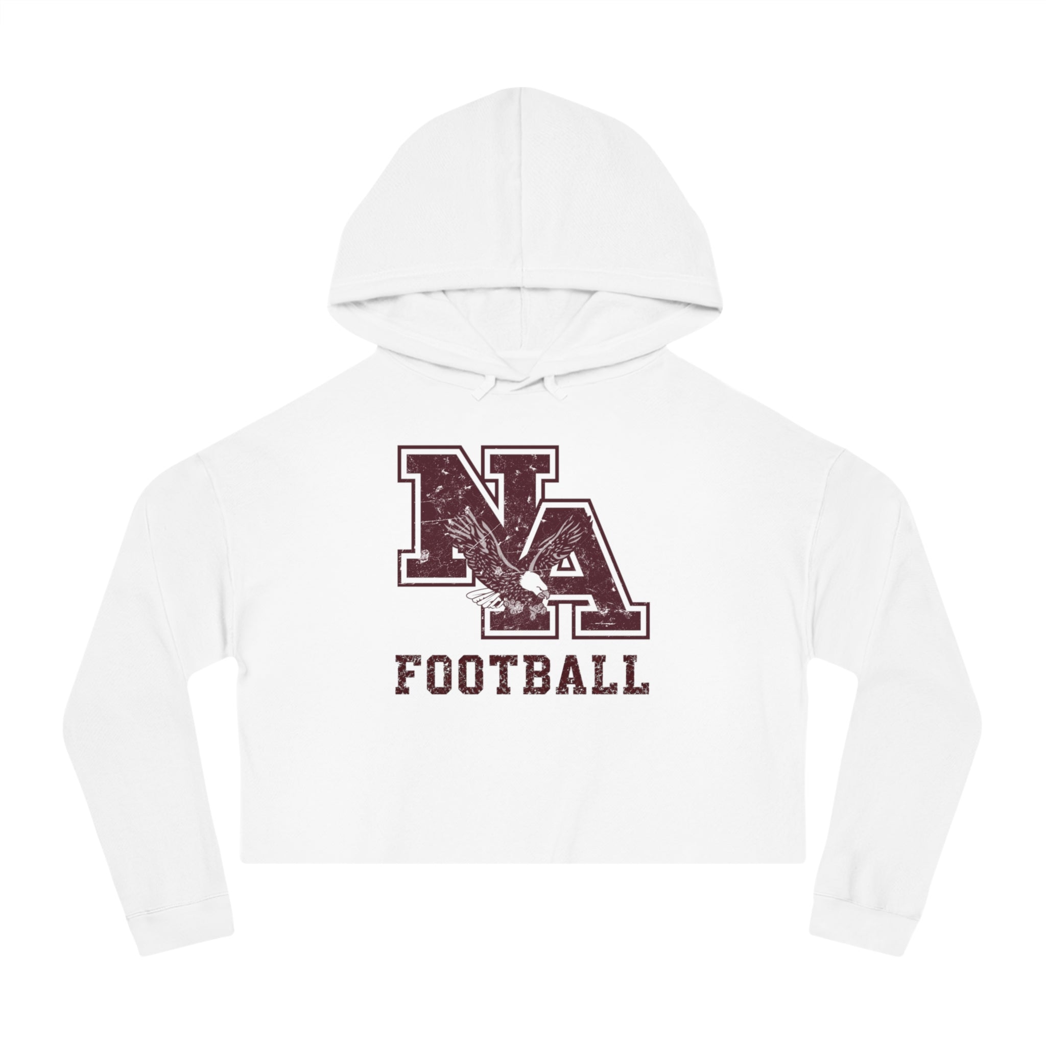 Women's New Albany Football Distressed Vintage Logo Graphic Crop Hoodie