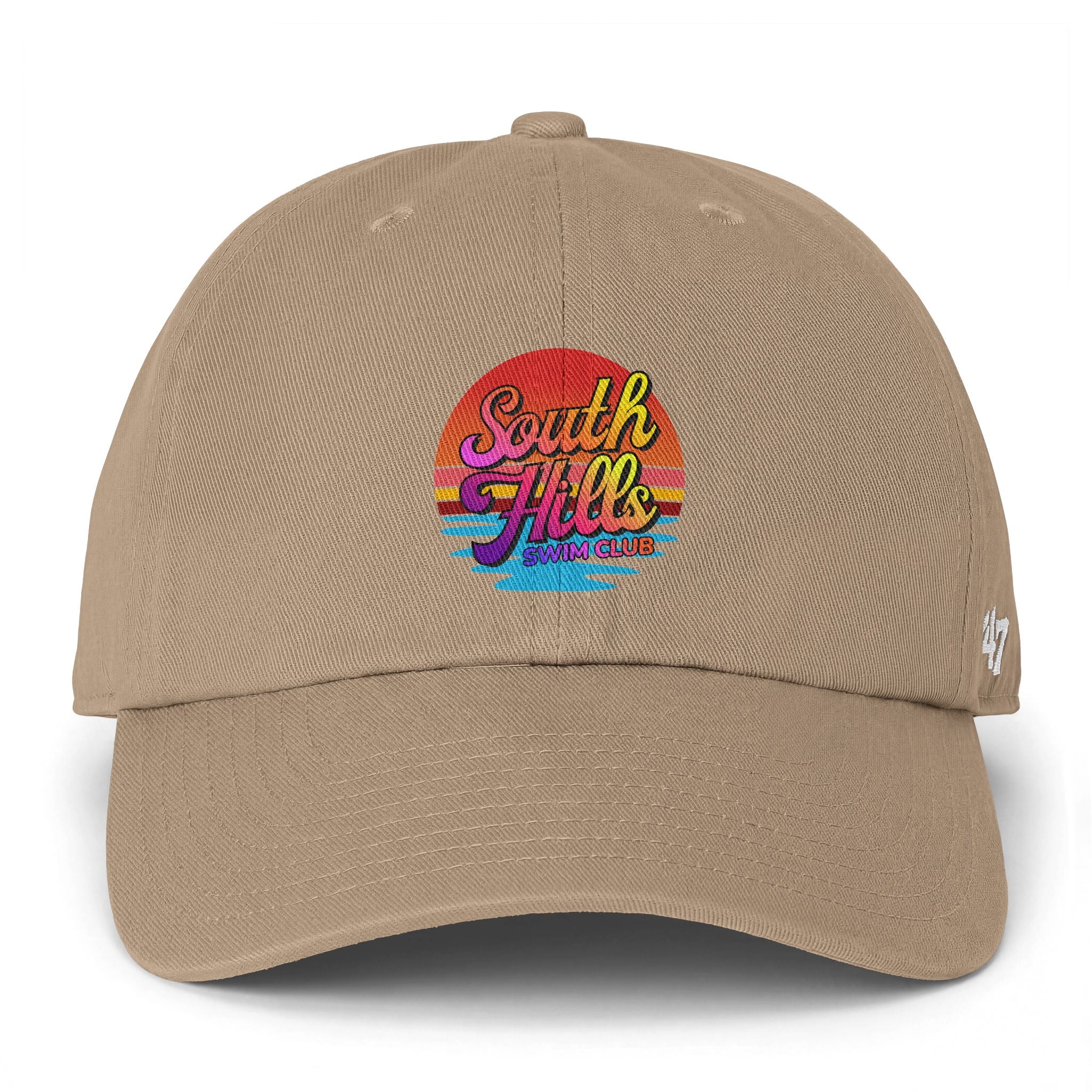 Adult Unisex South Hills Swim Club Sunset Script Graphic 47 Brand Clean Up Cap