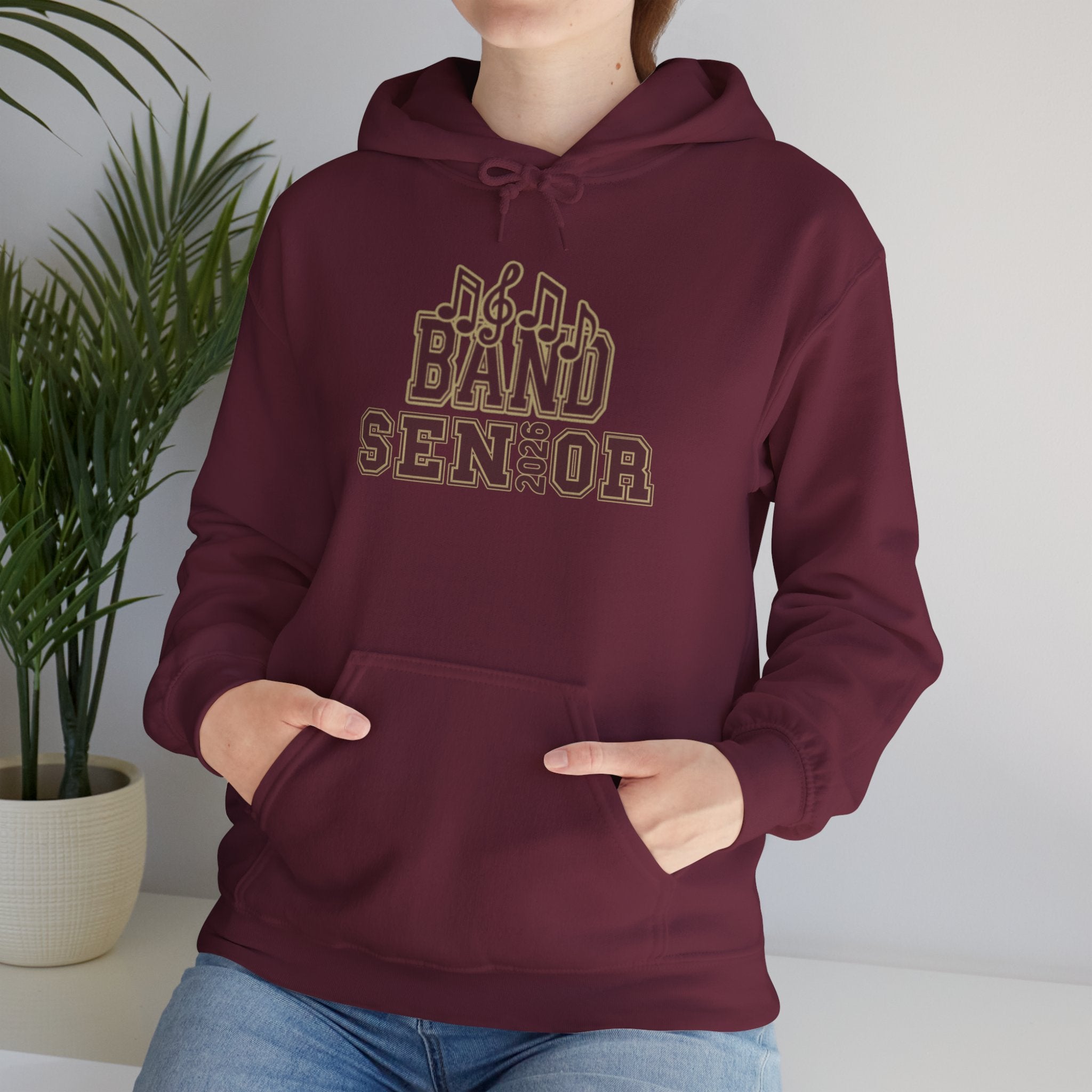 Adult Unisex Band Senior Musical Note Graphic Hoodie