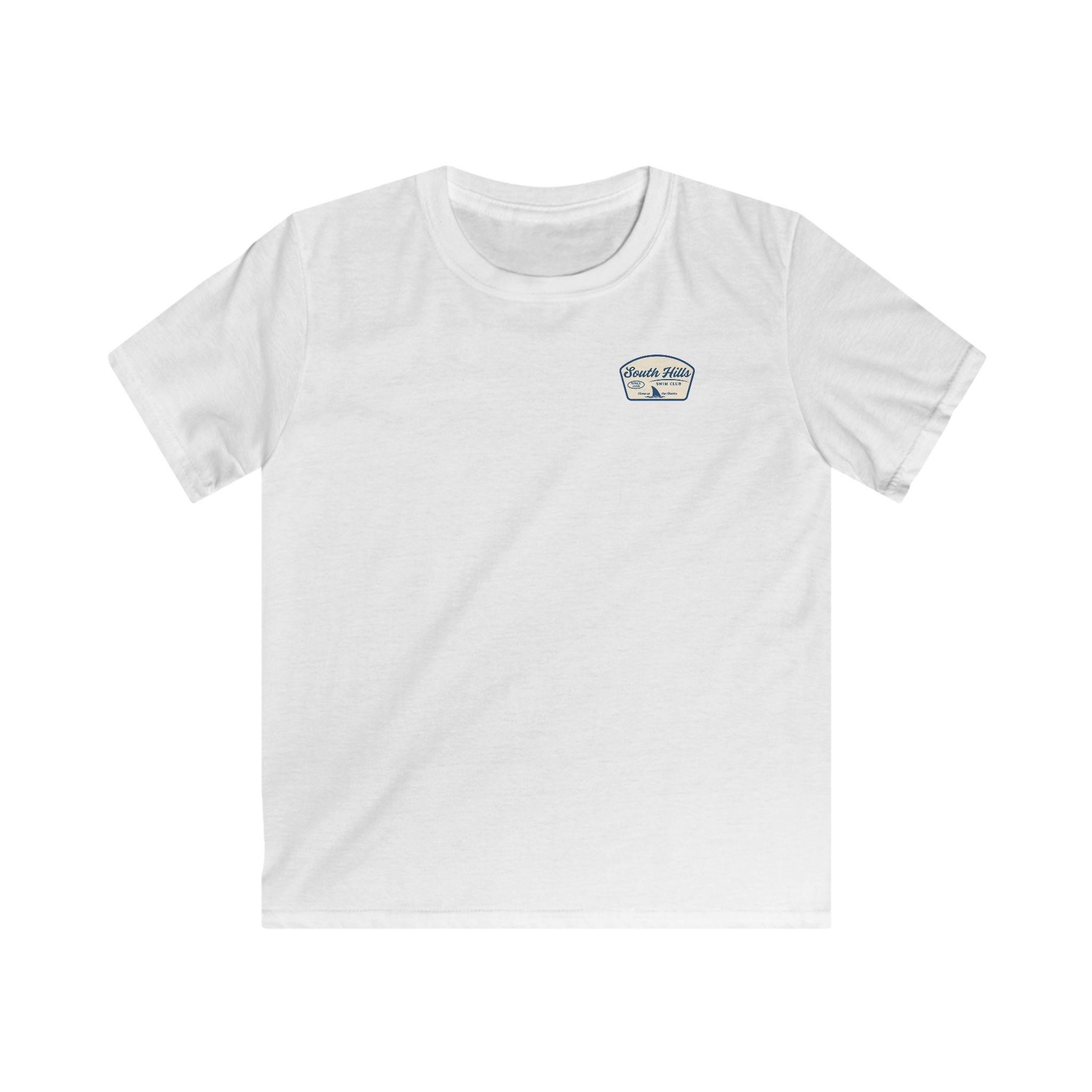 Youth South Hills Swim Club Home of the Sharks Graphic Short Sleeve Gildan Softstyle Tee