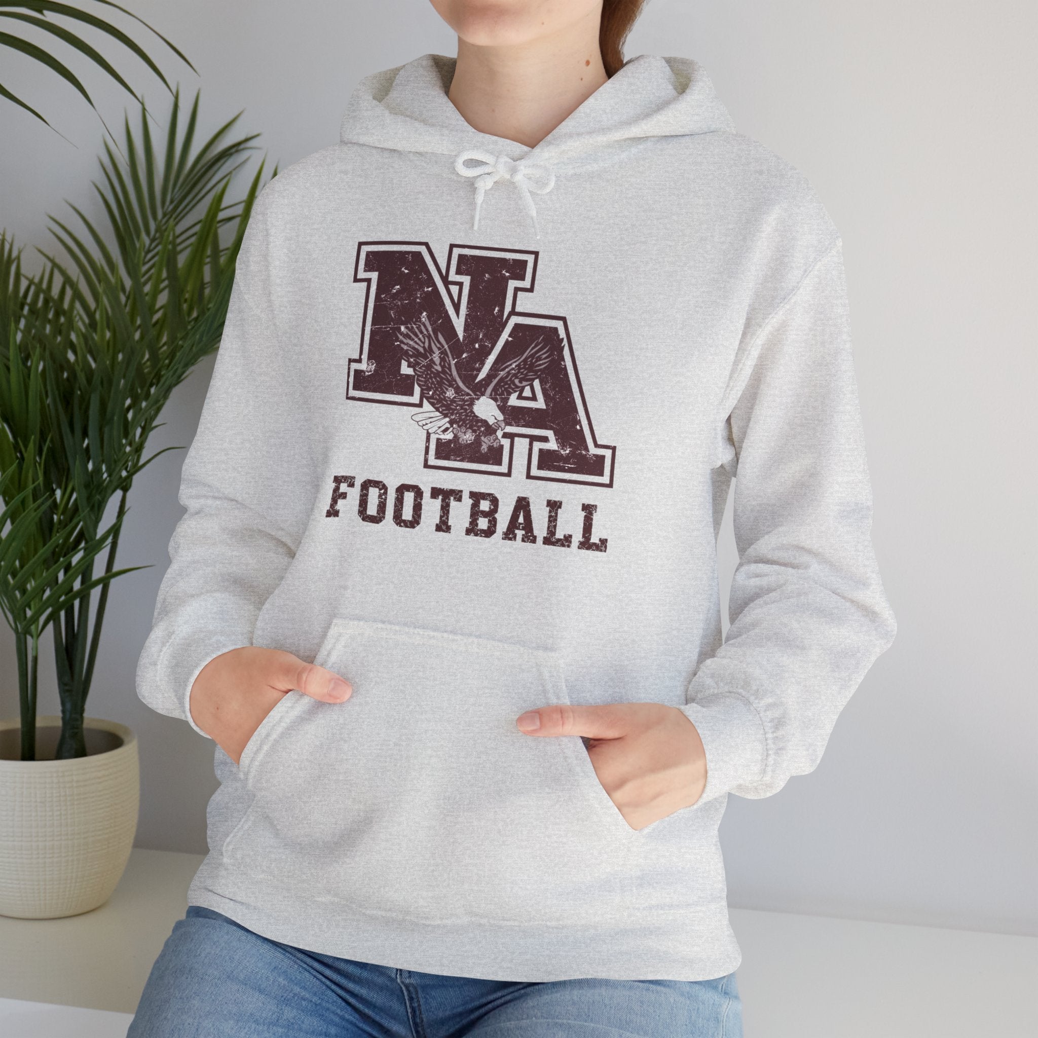 Adult Unisex New Albany Football Distressed Vintage Logo Graphic Hoodie