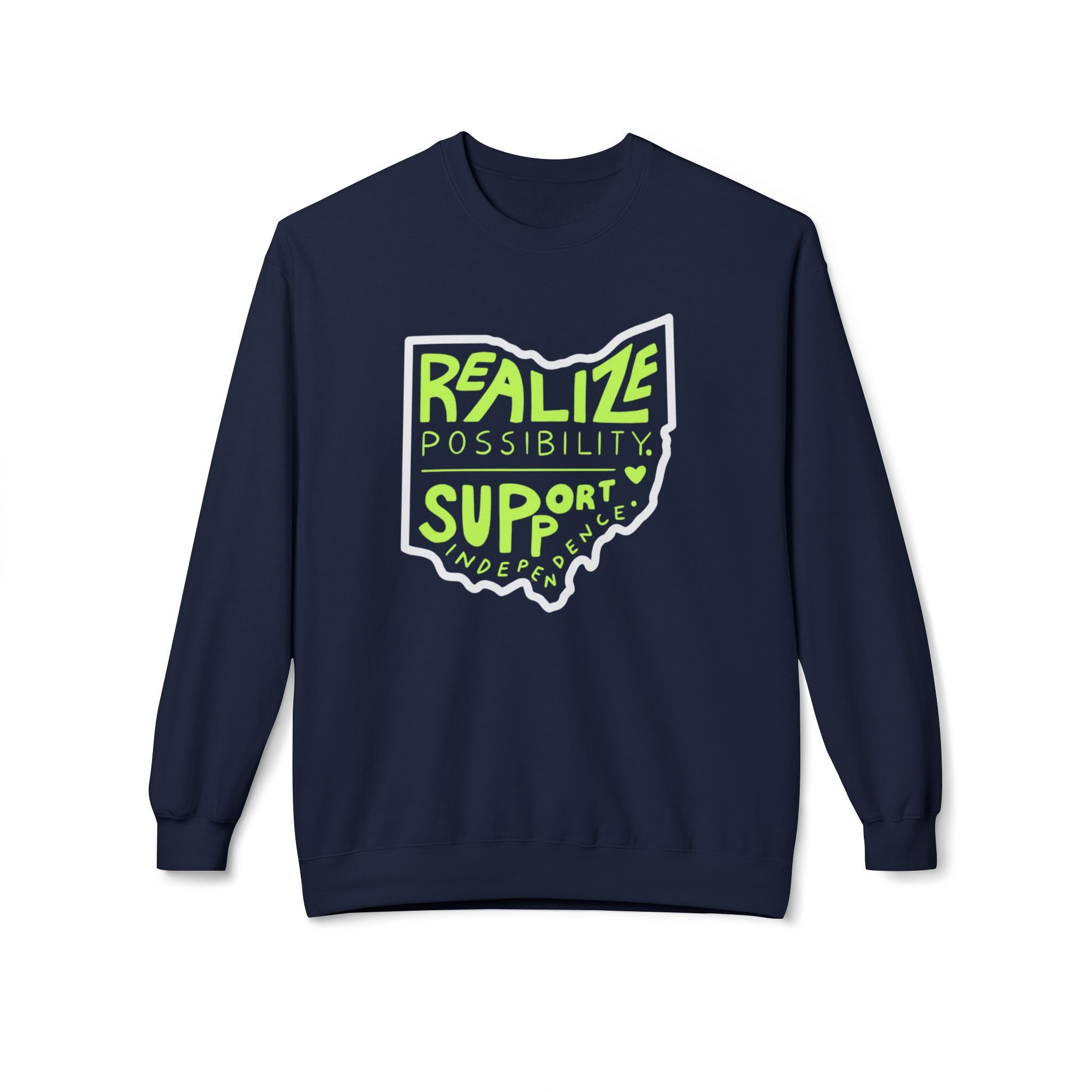 Adult Unisex Realize Possibility Support Independence Graphic Soft Style Sweatshirt