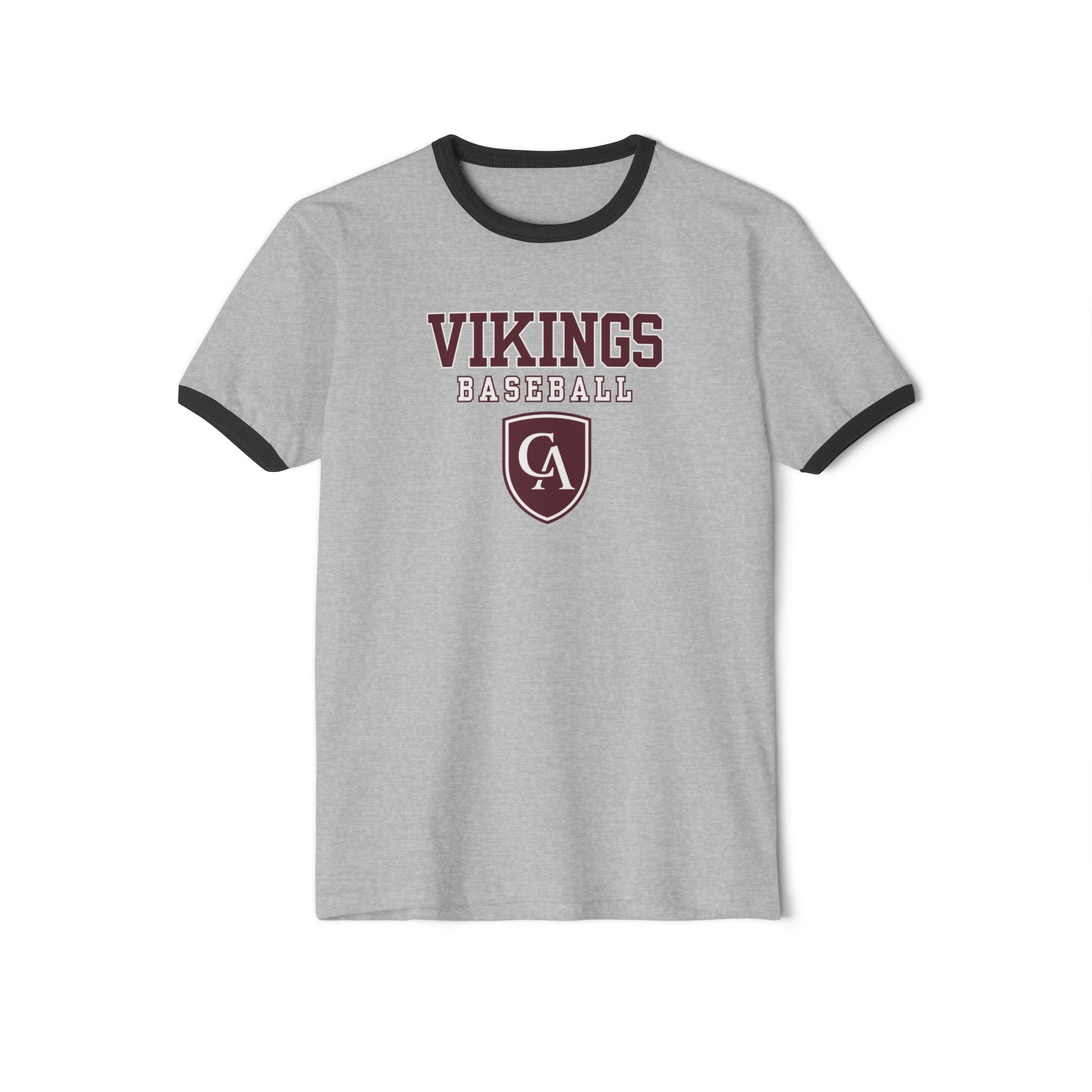 Adult Unisex Columbus Academy Vikings Baseball Graphic Short Sleeve Ringer Tee