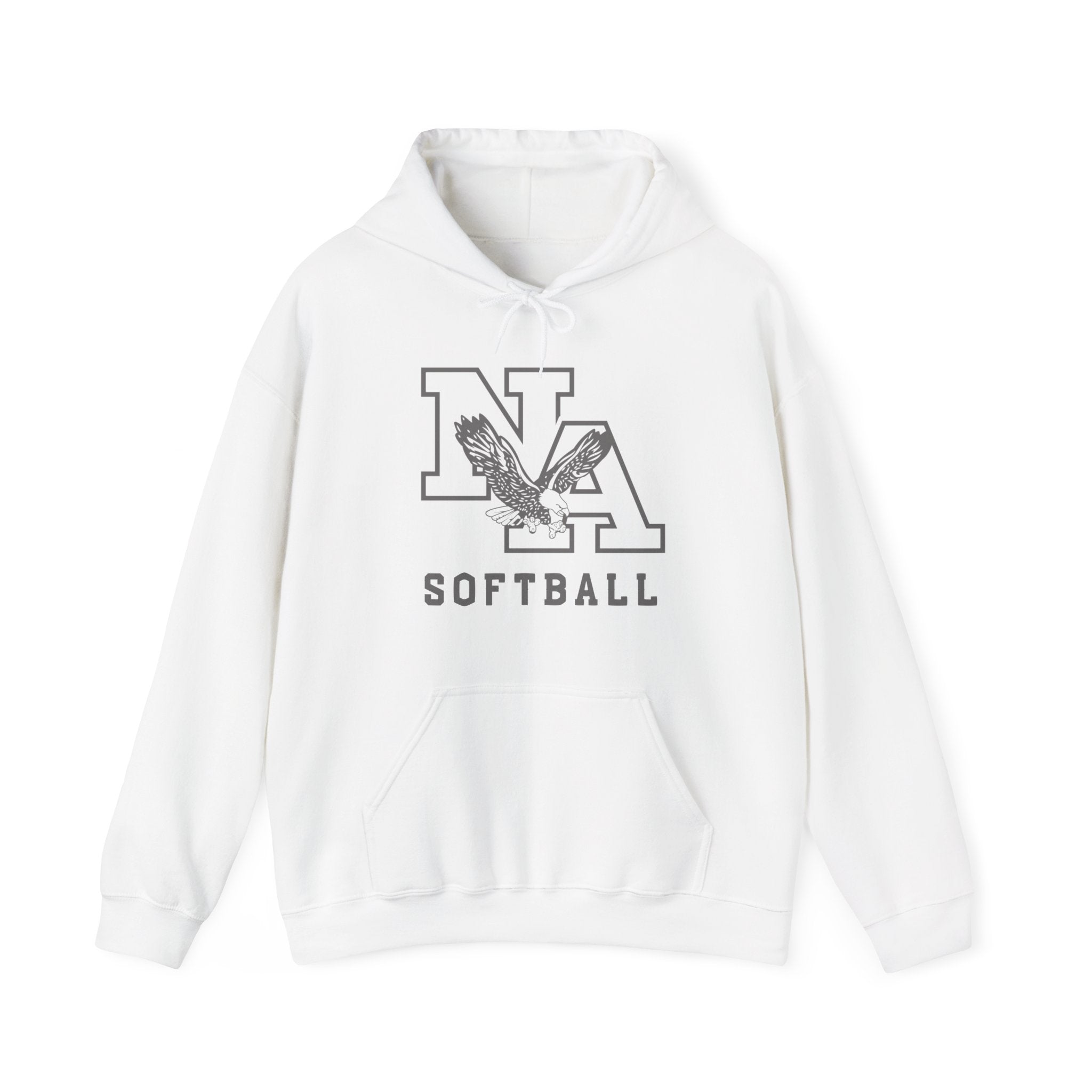 Adult Unisex New Albany Grey Tonal Softball Logo Graphic Hoodie