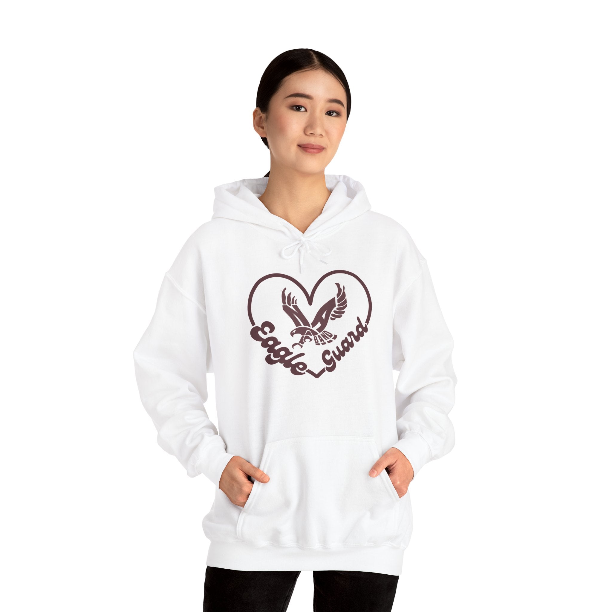 Adult Unisex Eagle Guard Heart Graphic Hoodie