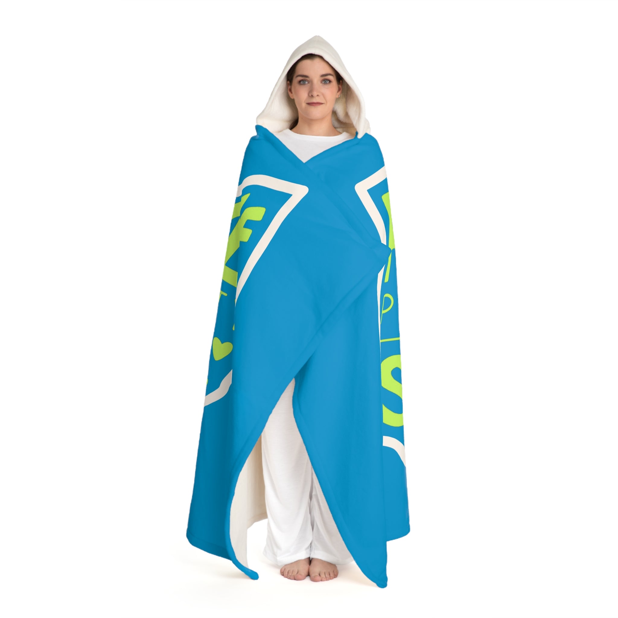 Realize Possibility Support Independence Graphic Hooded Sherpa Fleece Blanket