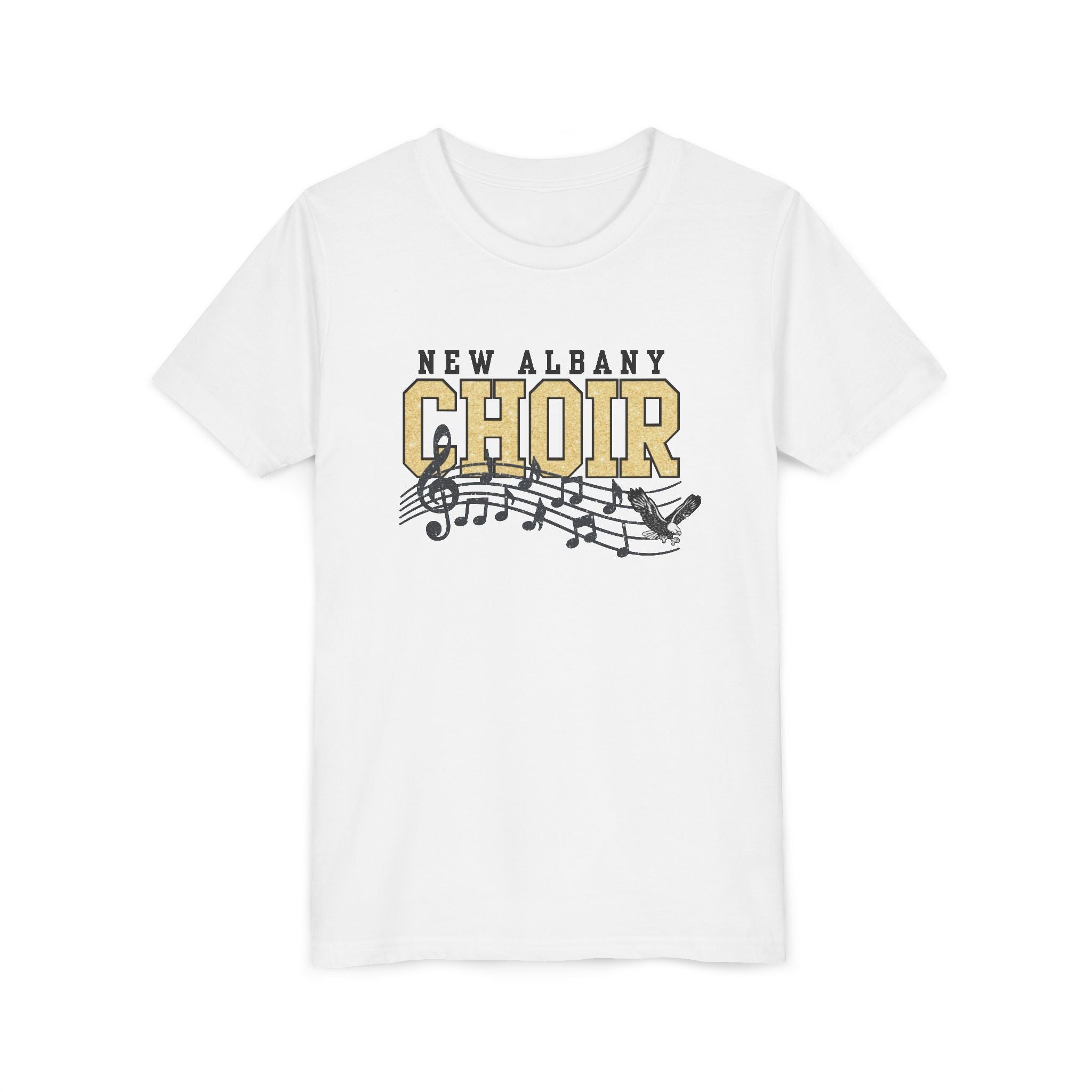 Youth New Albany Choir Digital Glitter Graphic Short Sleeve Soft Tee
