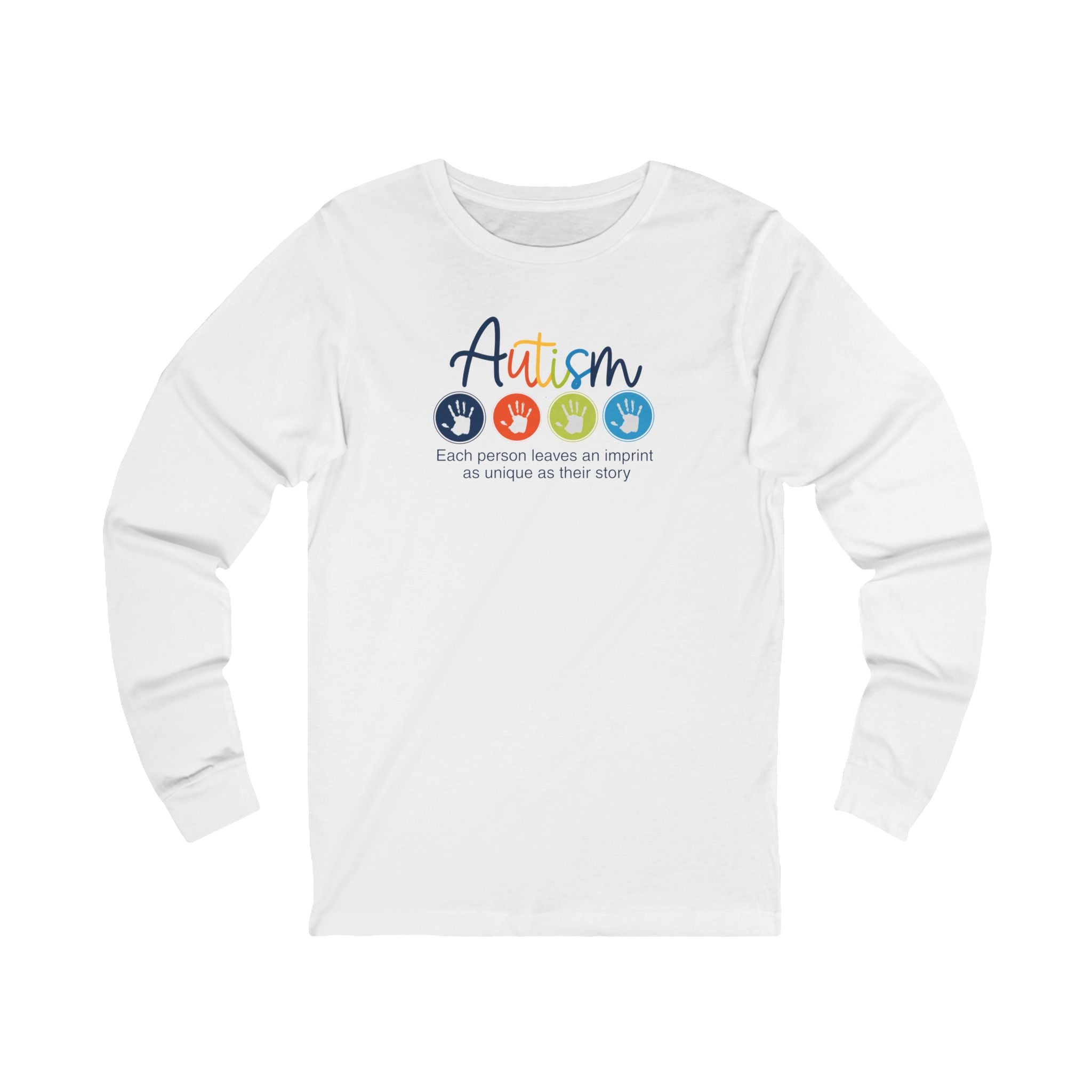 Adult Unisex Autism Imprint Graphic Long Sleeve Soft Tee