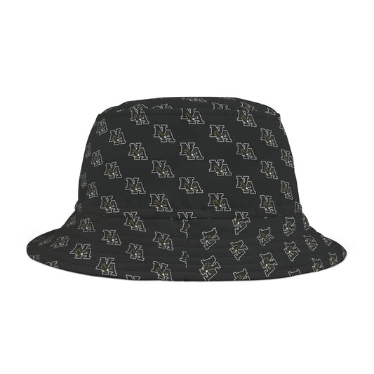 Adult Unisex Classic Logo Allover Print Black Bucket Hat - New Albany Eagles