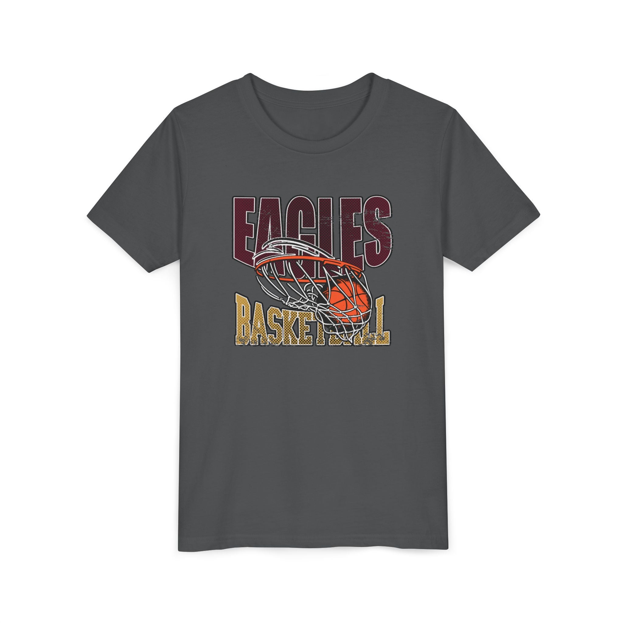 Youth Eagles Swish Distressed Basketball Graphic Short Sleeve Soft Tee