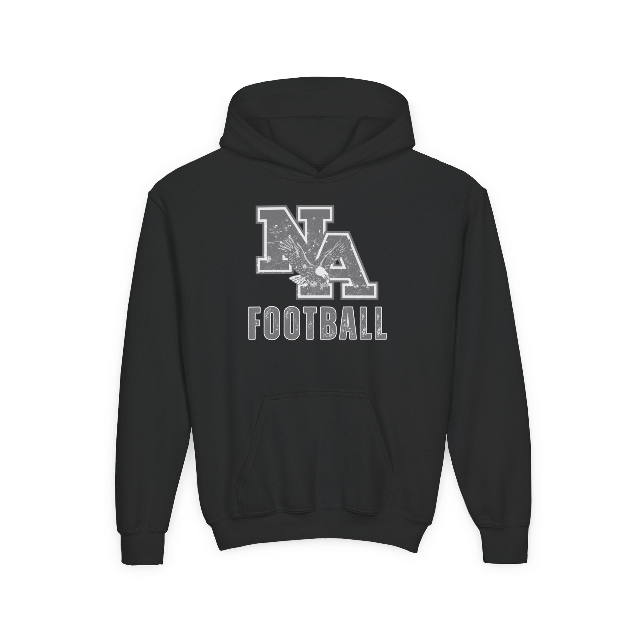 Youth Distressed Vintage Football Logo Graphic Hoodie