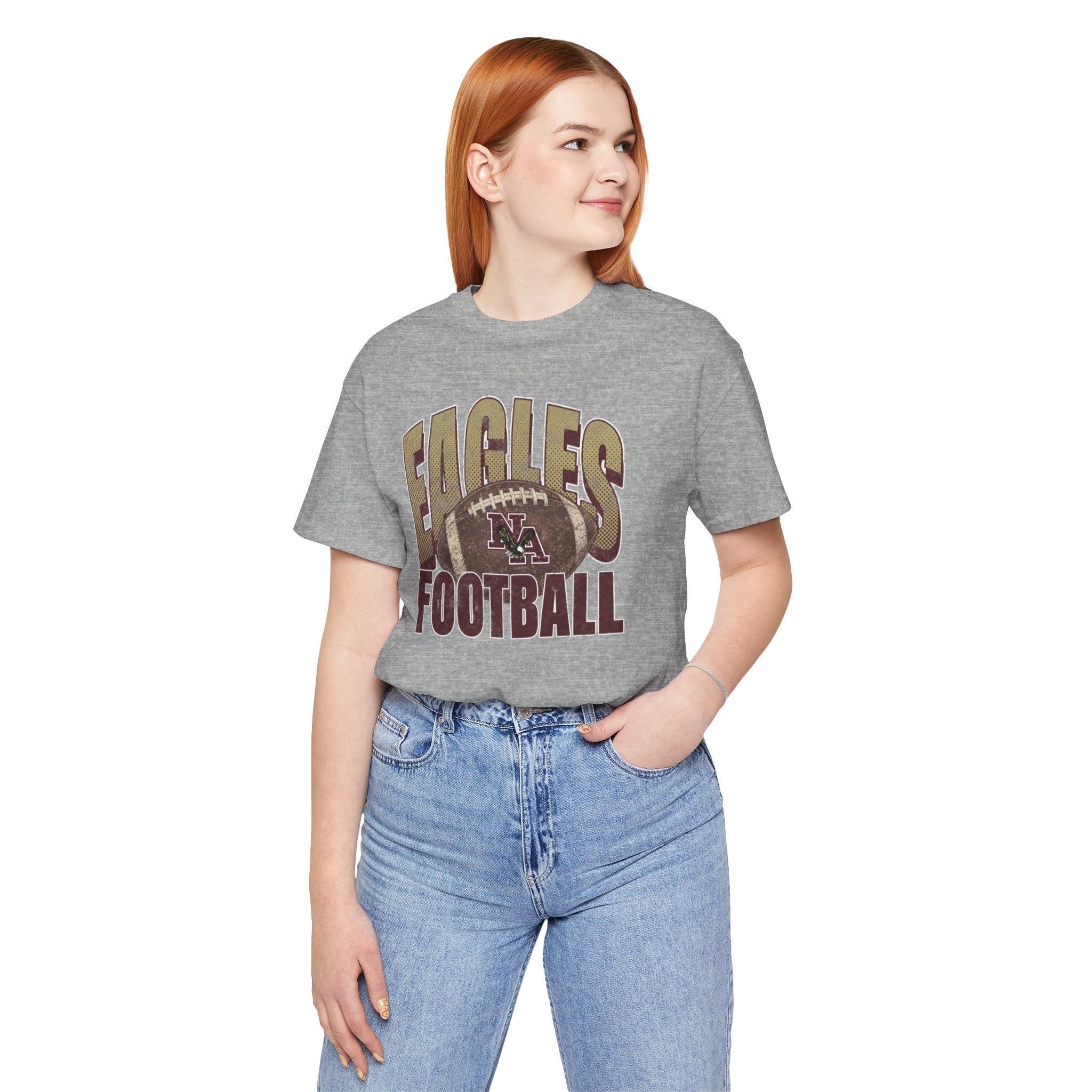 Adult Unisex New Albany First-Down Distressed Football Graphic Short Sleeve Soft Tee