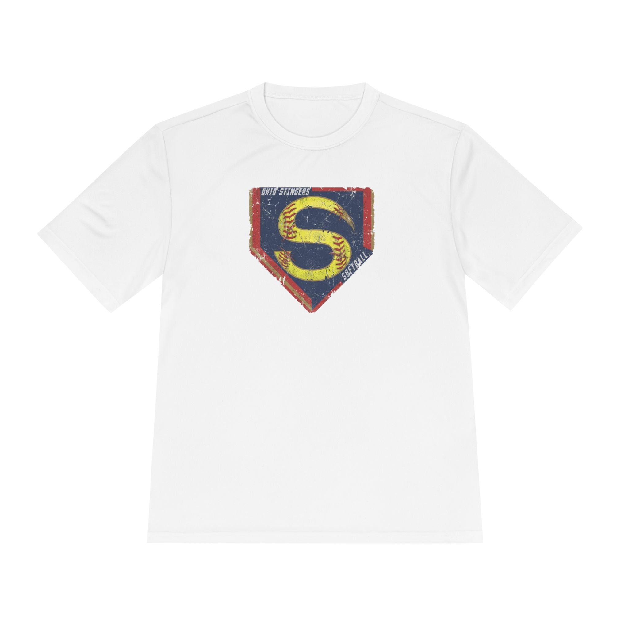 Adult Unisex Stingers Softball Distressed Logo Graphic Sport-Tek Competitor Performance Tee