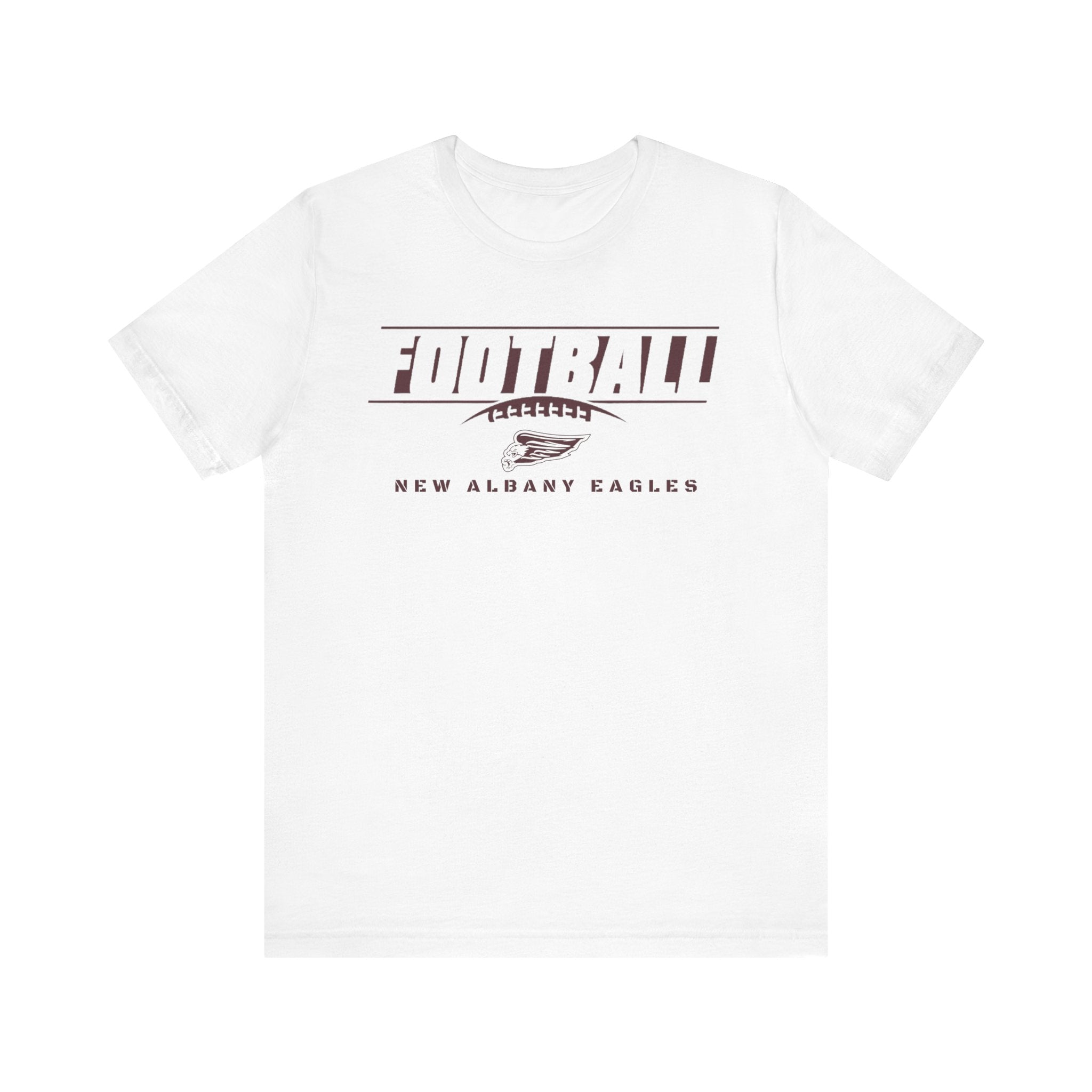 Adult Unisex New Albany Eagles Goal Line Maroon Graphic Short Sleeve Soft Tee