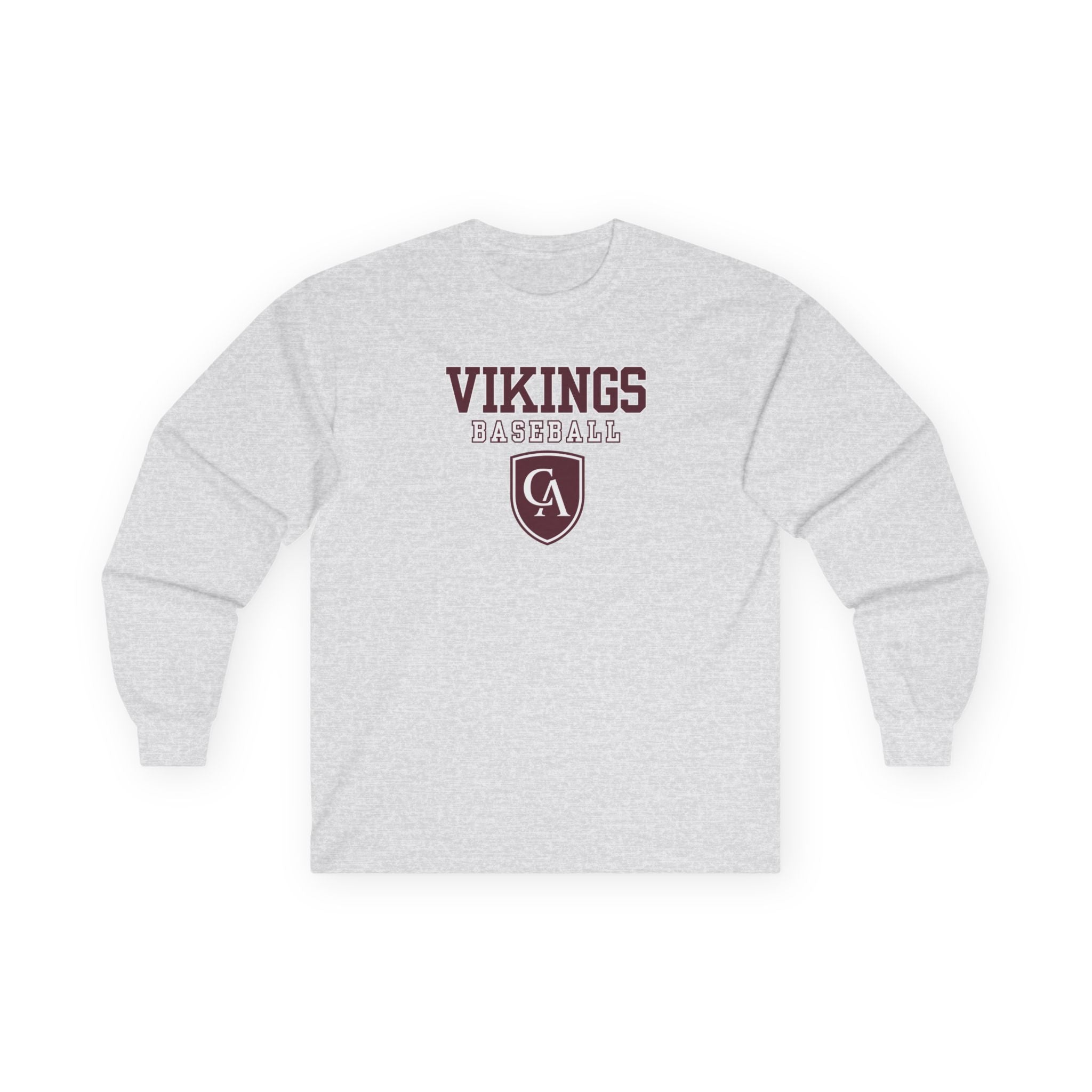 Adult Unisex Columbus Academy Vikings Baseball Graphic Gildan Long Sleeve Tee