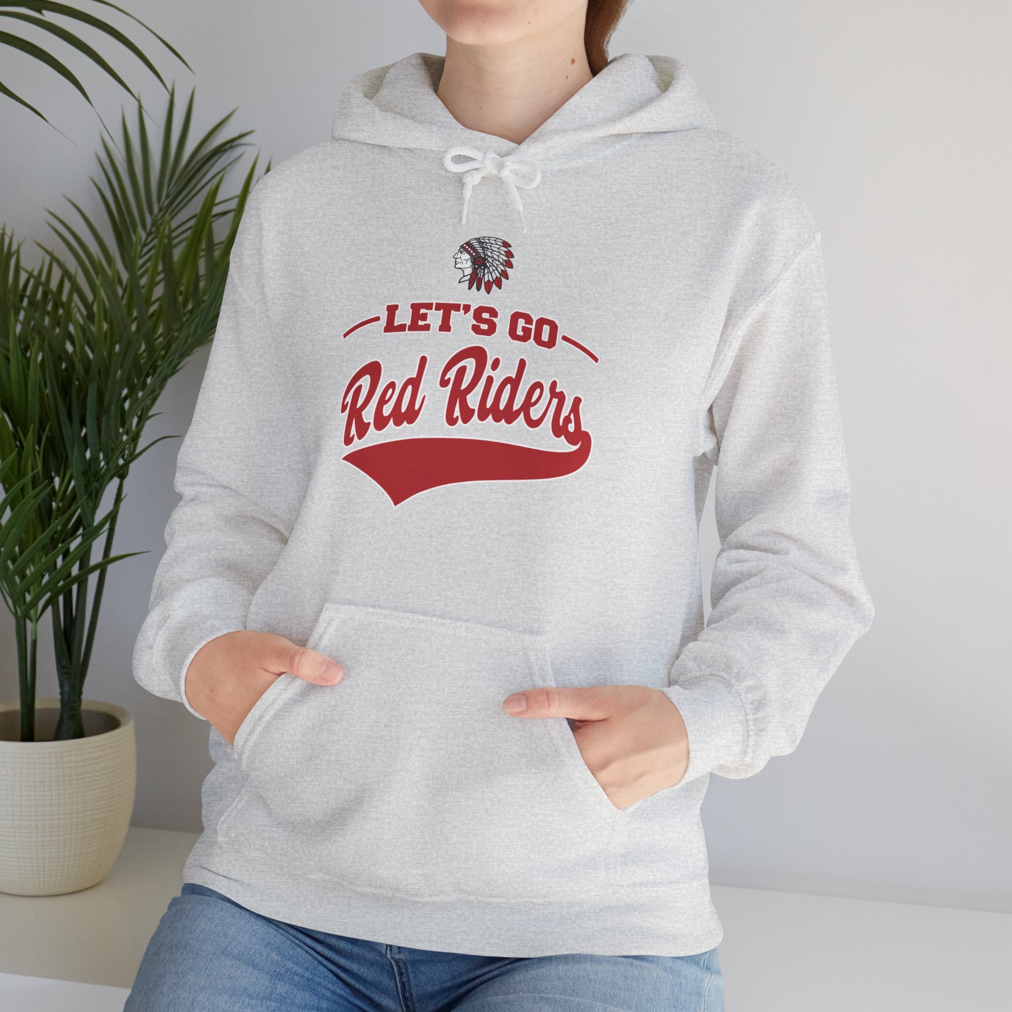 Adult Unisex Let's Go Red Riders Graphic Hoodie