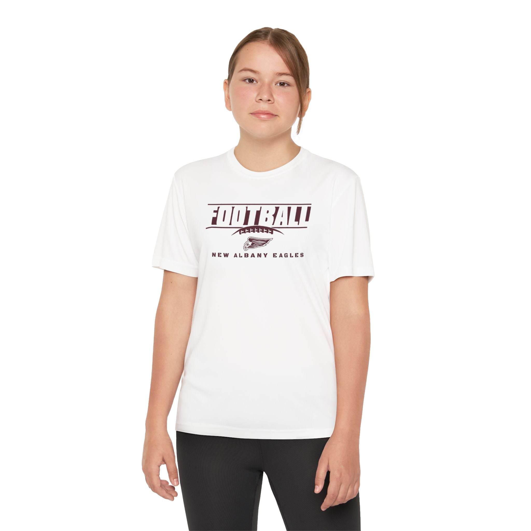 Youth New Albany Eagles Goal Line Maroon Graphic Short Sleeve Performance Tee