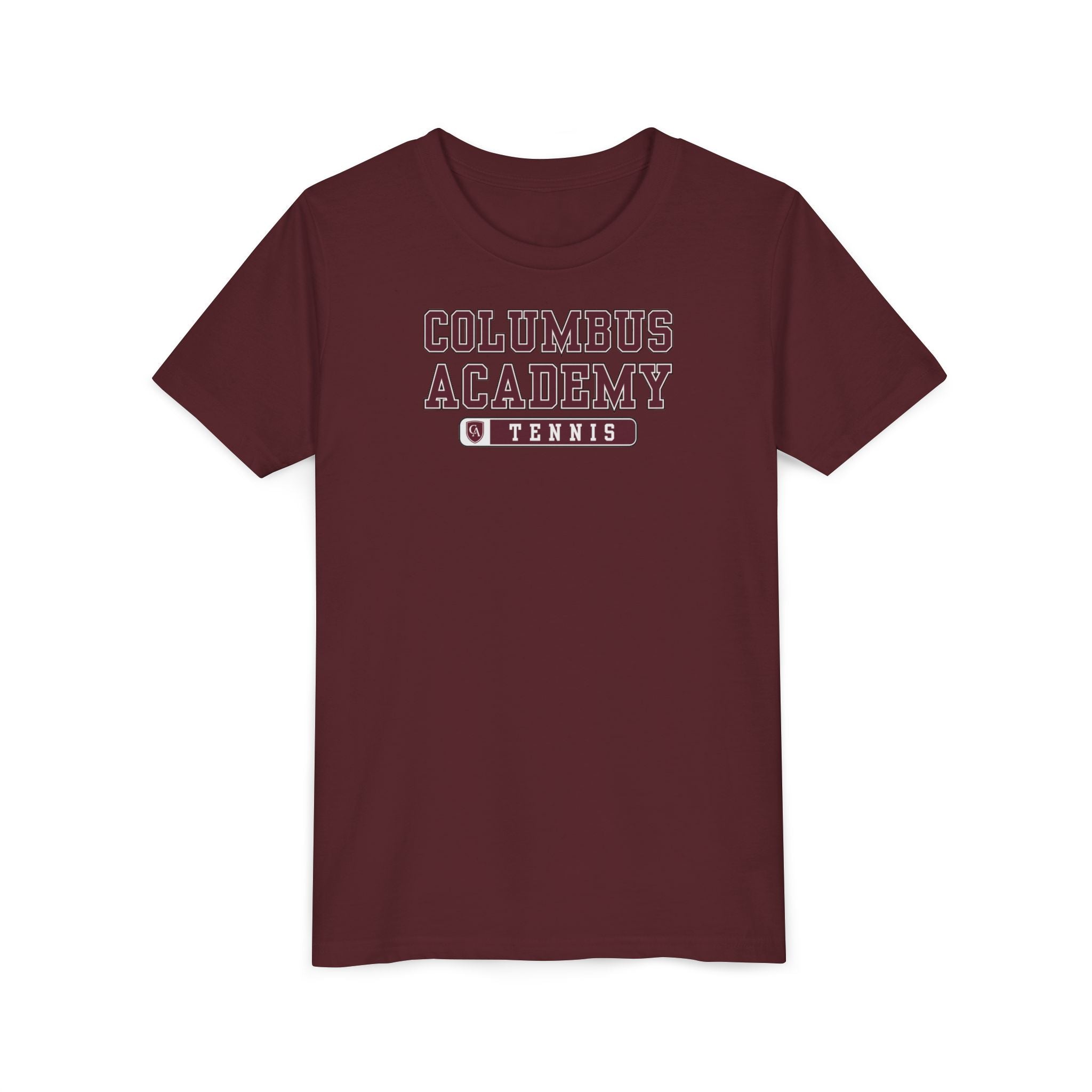 Youth Columbus Academy Tennis Graphic Short Sleeve Bella + Canvas Soft Tee