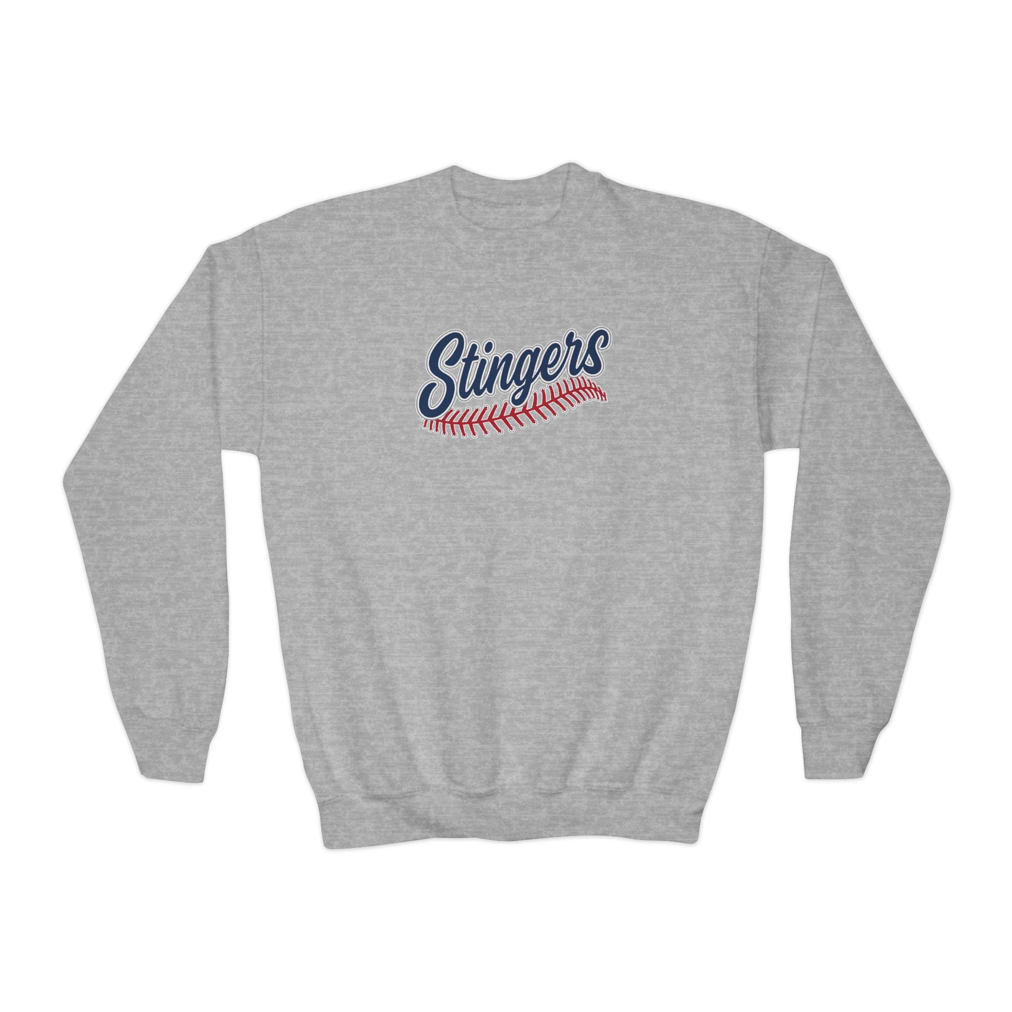 Youth Stingers Softball Stitches Graphic Gildan Heavy Blend Sweatshirt