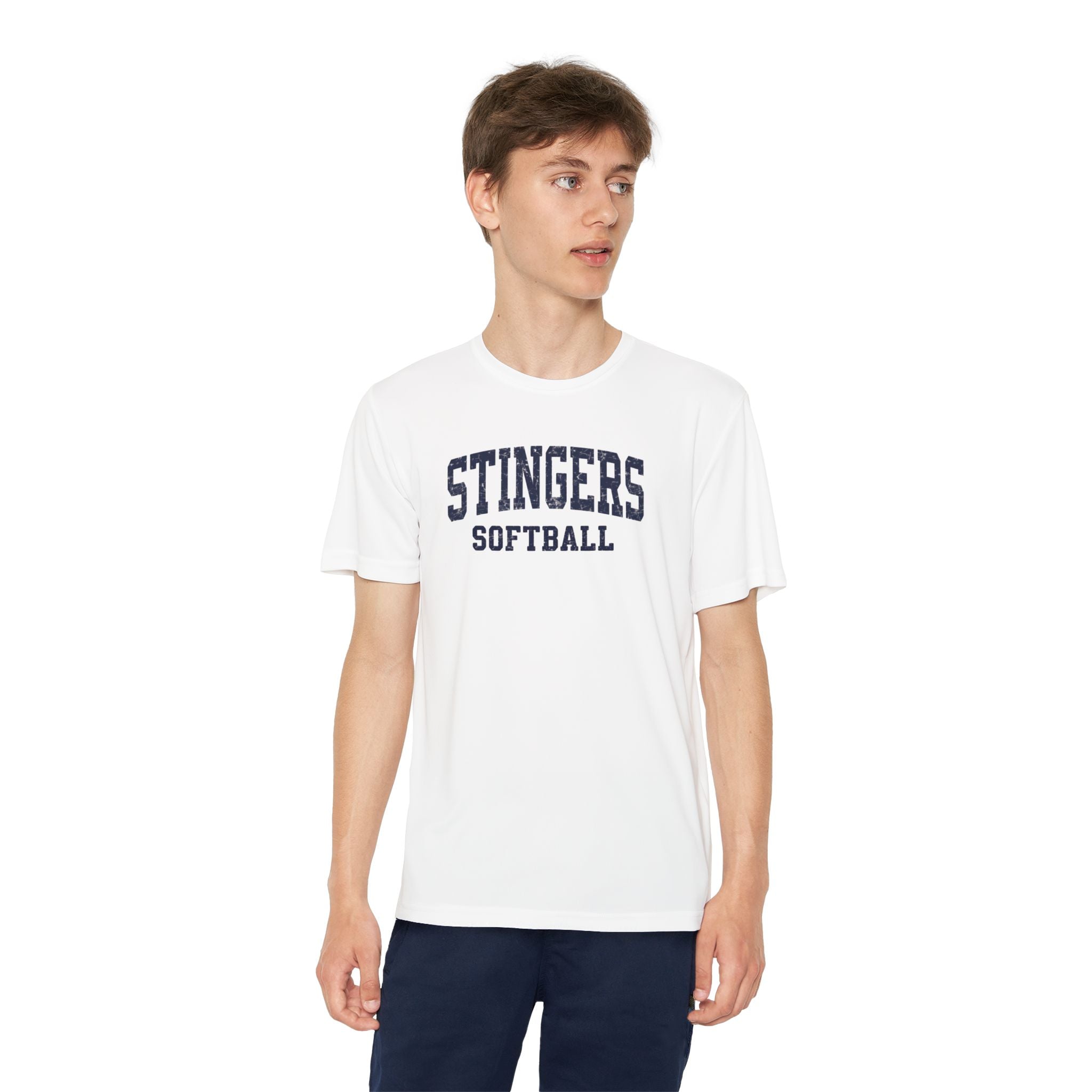 Youth Stingers Softball Vintage Distressed Graphic Sport-Tek Competitor Performance Tee