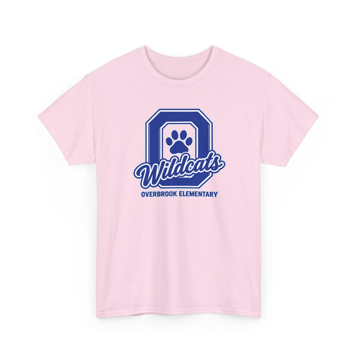 Adult Unisex Overbrook Elementary Wildcats Block Letter Graphic Gildan Classic Tee