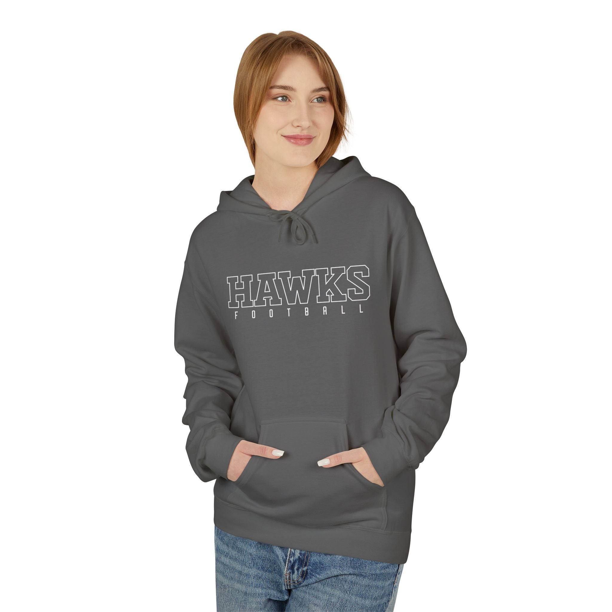 Adult Unisex Westerville Central Block Hawks Football Graphic Soft Style Hoodie