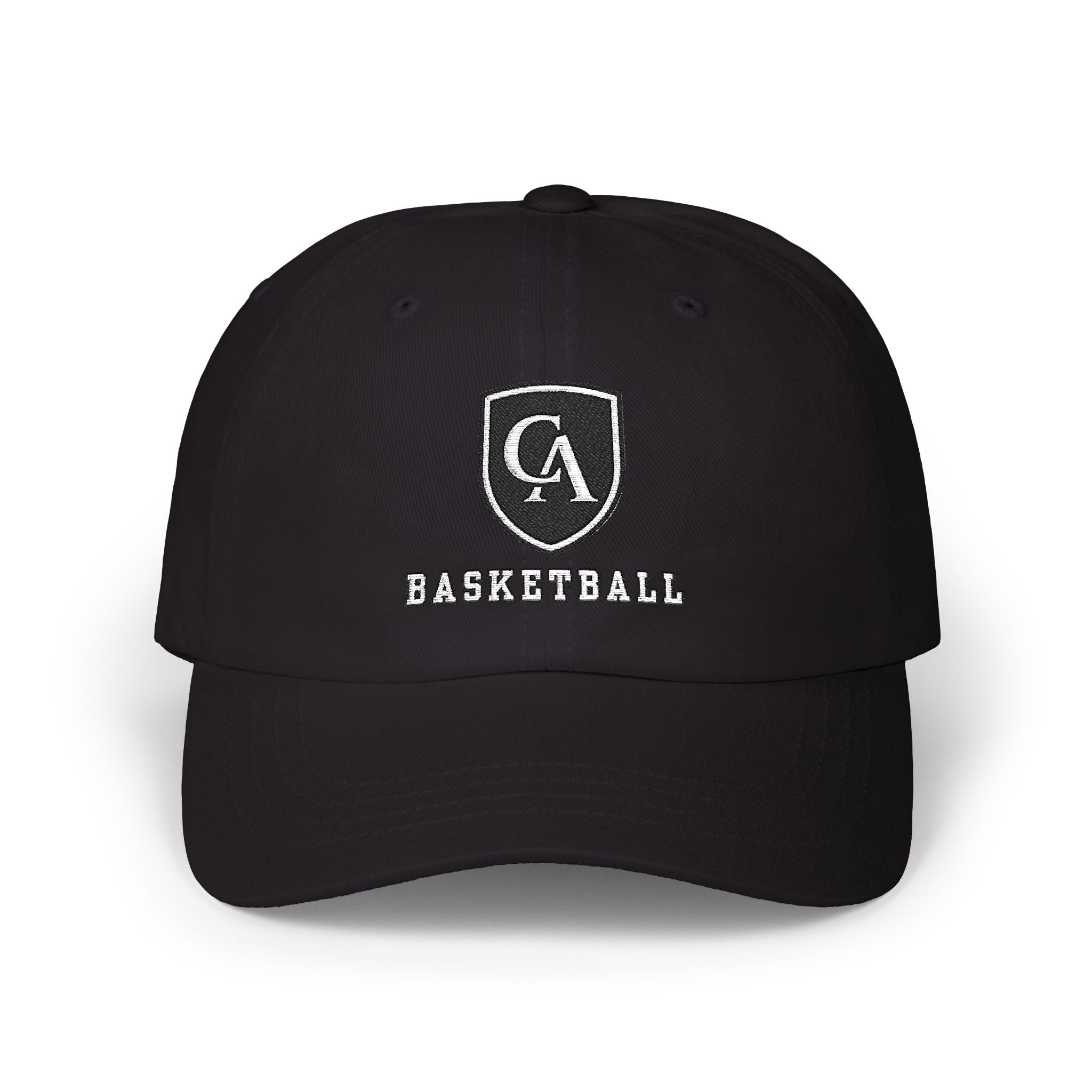 Adult Unisex Columbus Academy Vikings Basketball White Embroidered Logo Dad Cap