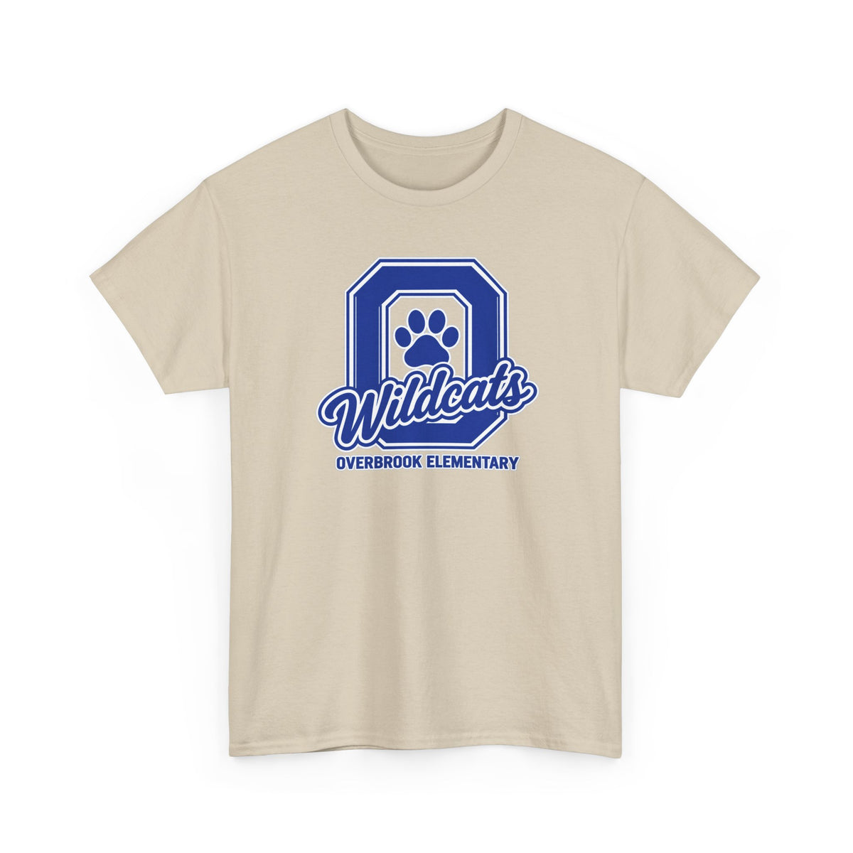 Adult Unisex Overbrook Elementary Wildcats Block Letter Graphic Gildan Classic Tee