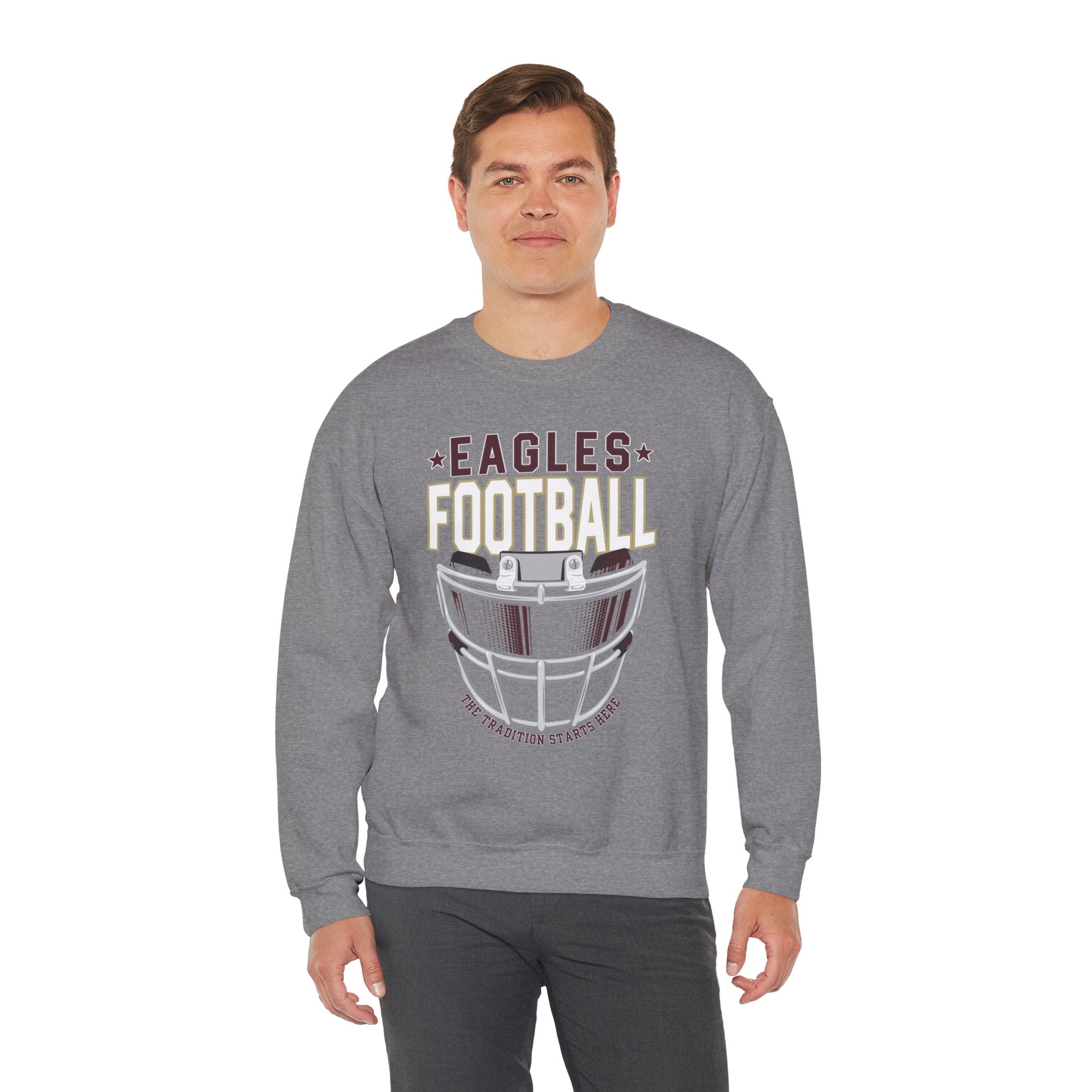 Adult Unisex Eagles White Hype Helmet Graphic Sweatshirt