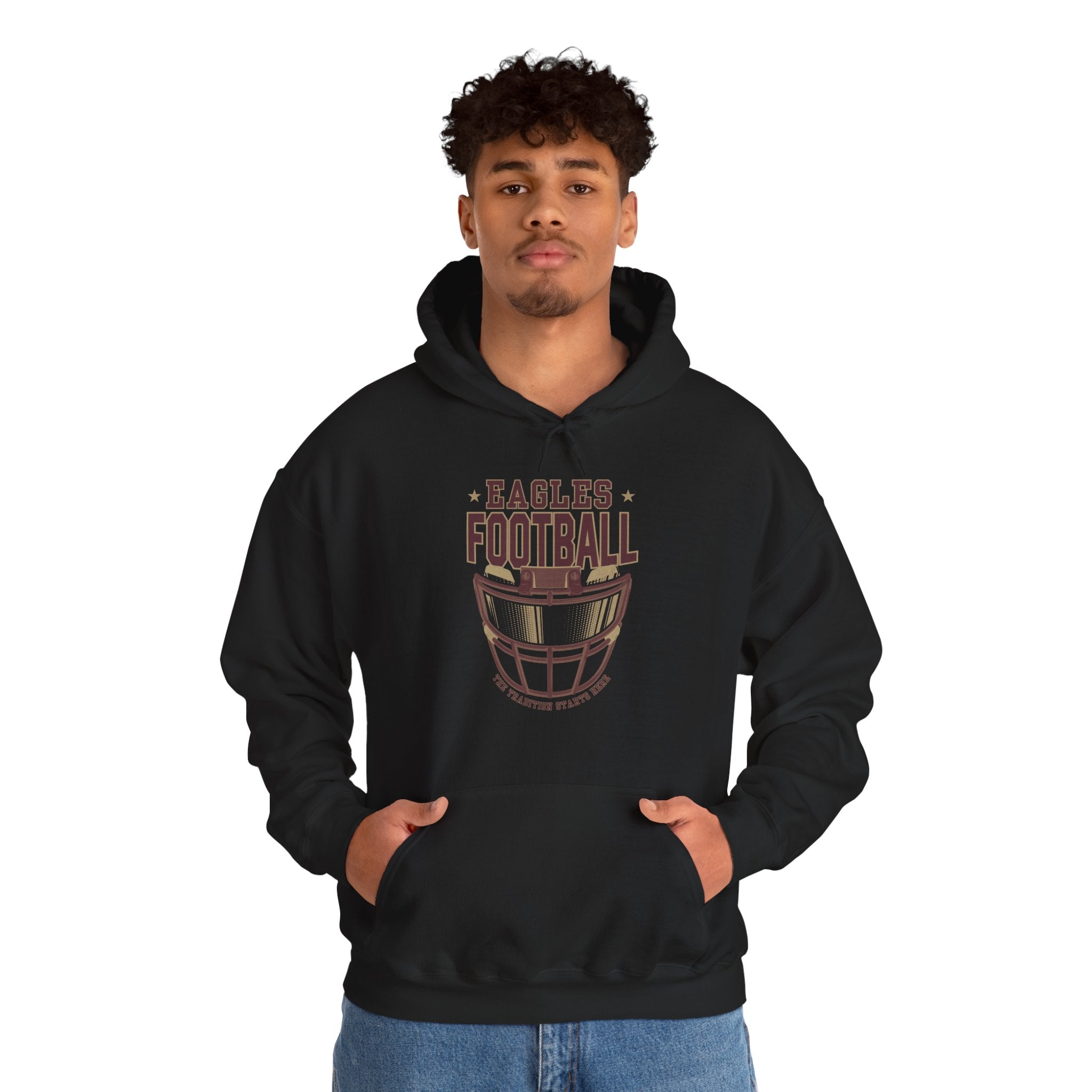 Adult Unisex Eagles Maroon Hype Helmet Graphic Hoodie