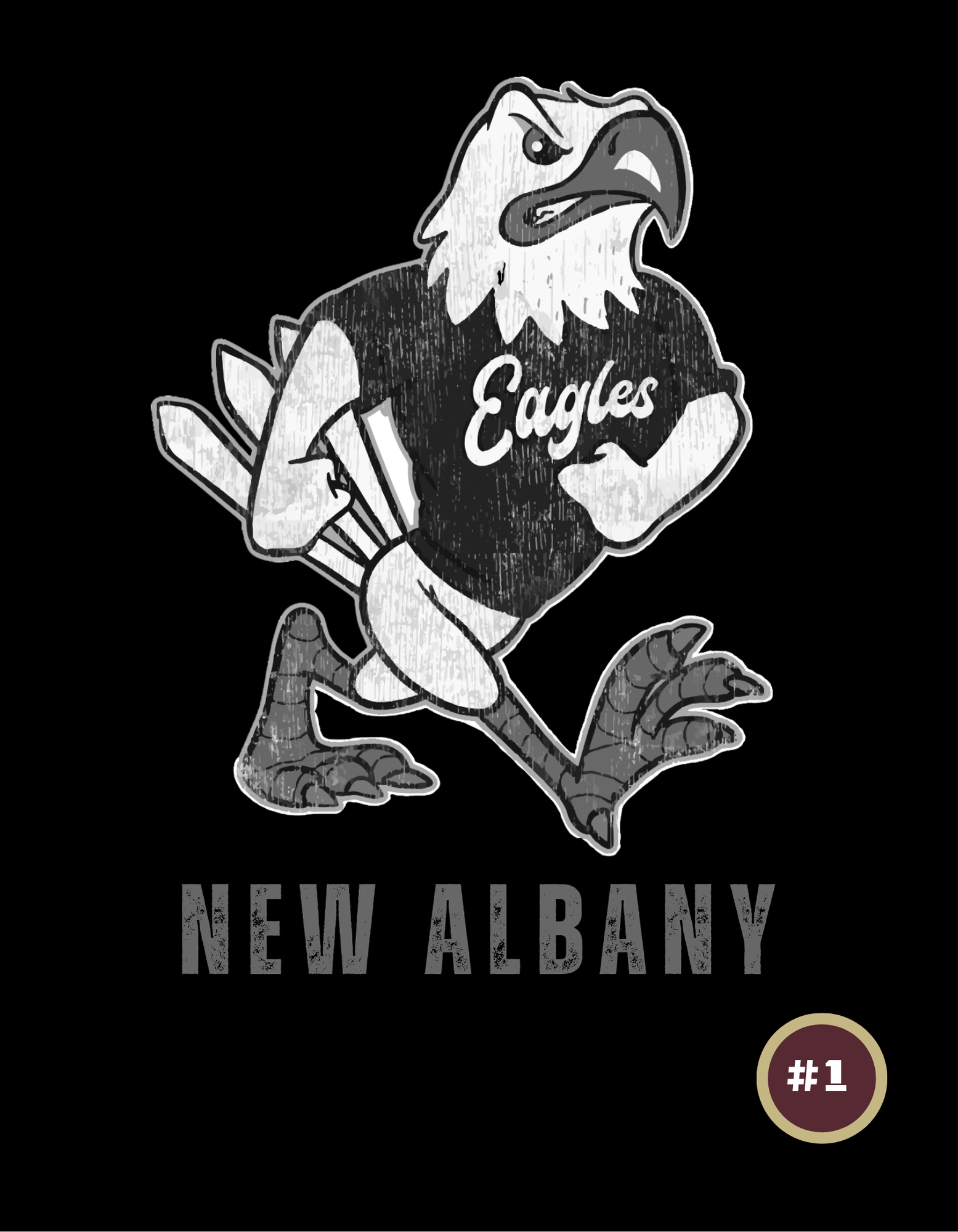 Women's Choose your Graphic Short Sleeve Boxy Crop Tee with Customized Back - New Albany Flag Football